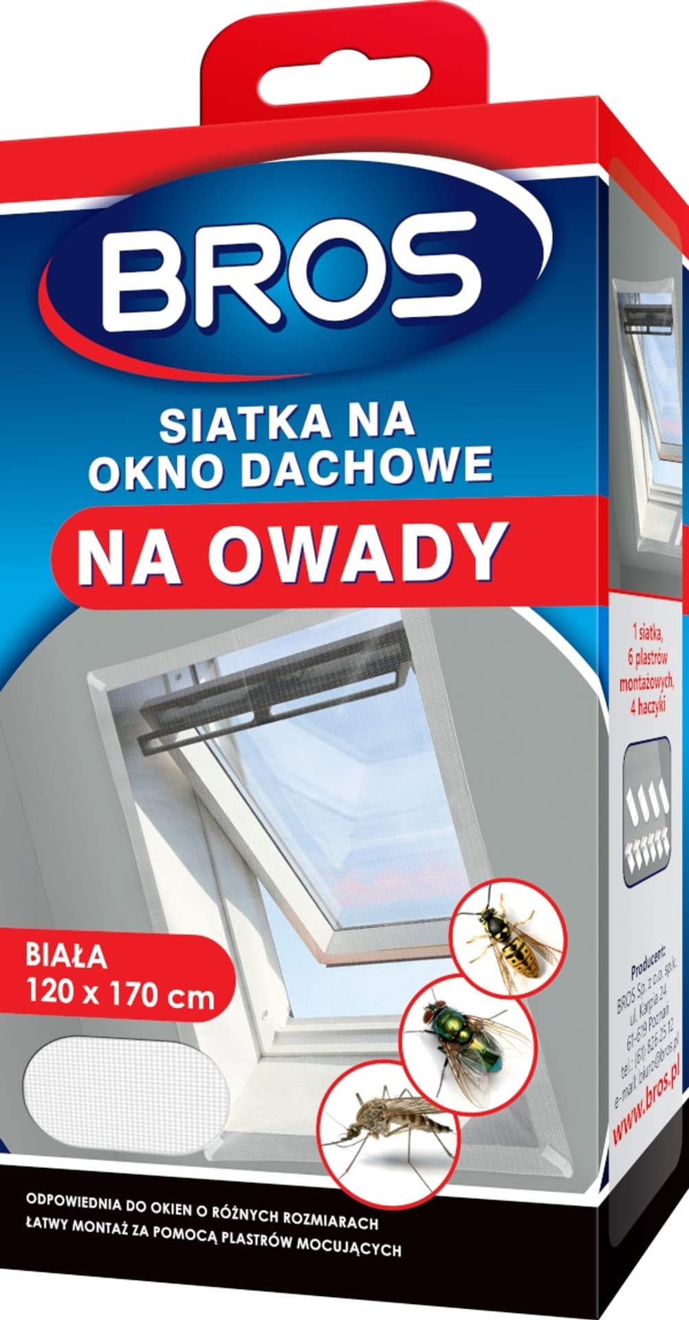 

Siatka na okno dachowe Bros 120x170 biała