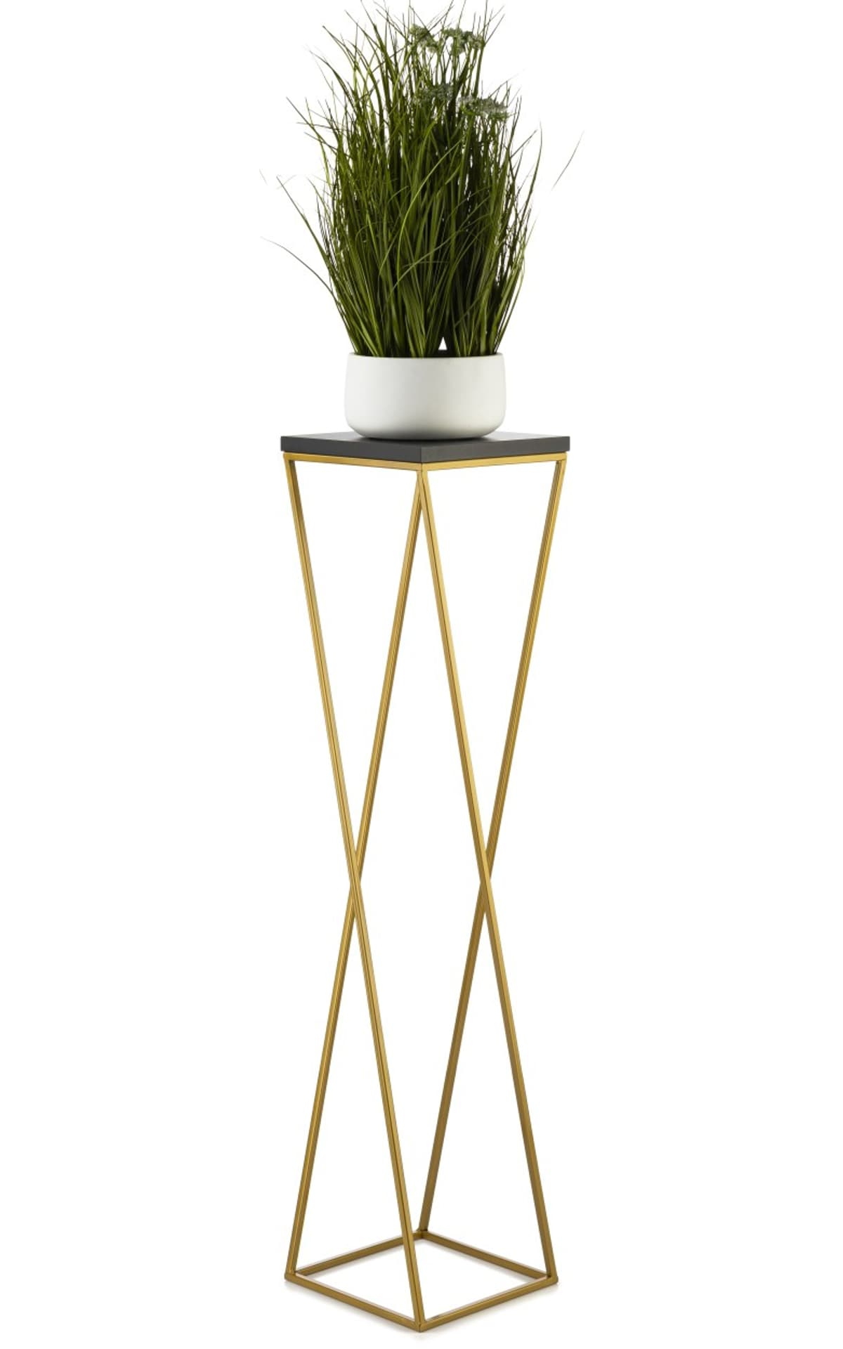 

Kwietnik stojak 100 cm złoty metal
