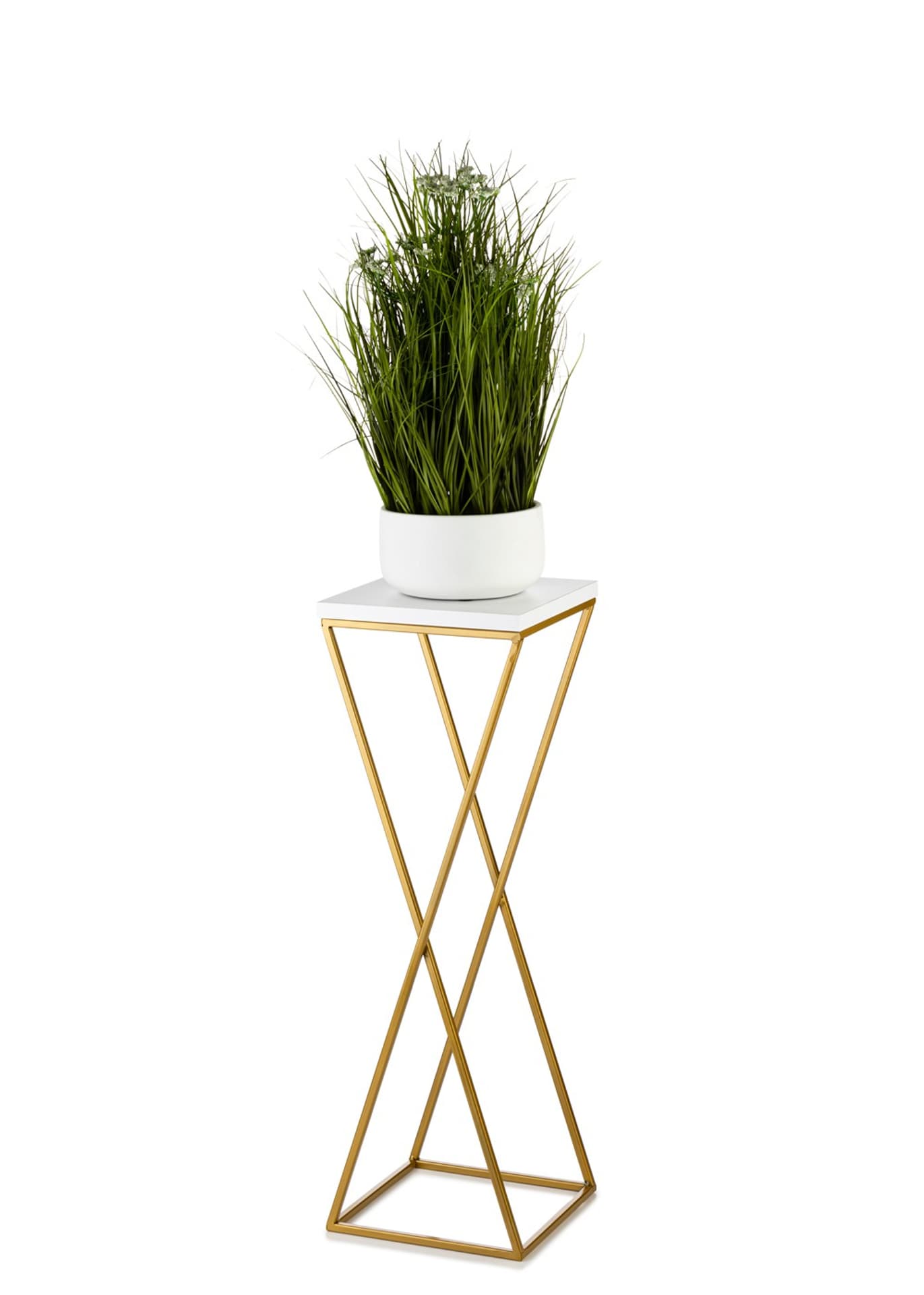 

Kwietnik stojący 70 cm blat biały metalowy GLAMOUR