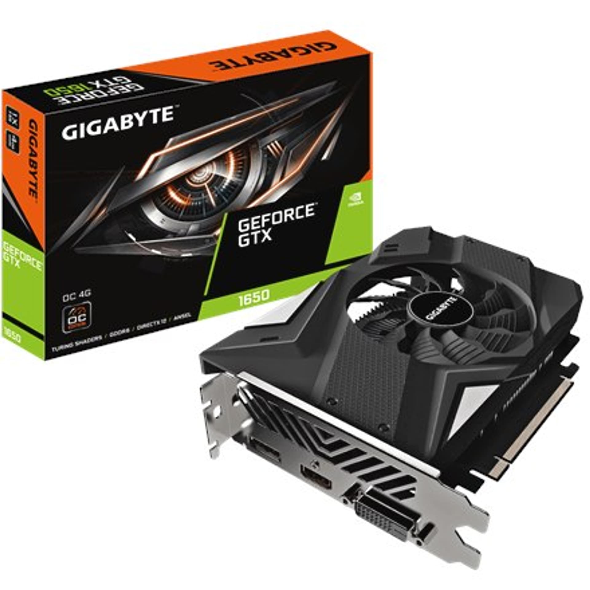 

Gigabyte GV-N1656OC-4GD 2.0 NVIDIA, 4 GB, GeForce GTX 1650, GDDR6, Ilość portów DVI-D - 1, Ilość portów HDMI - 1, Prędkość zegar
