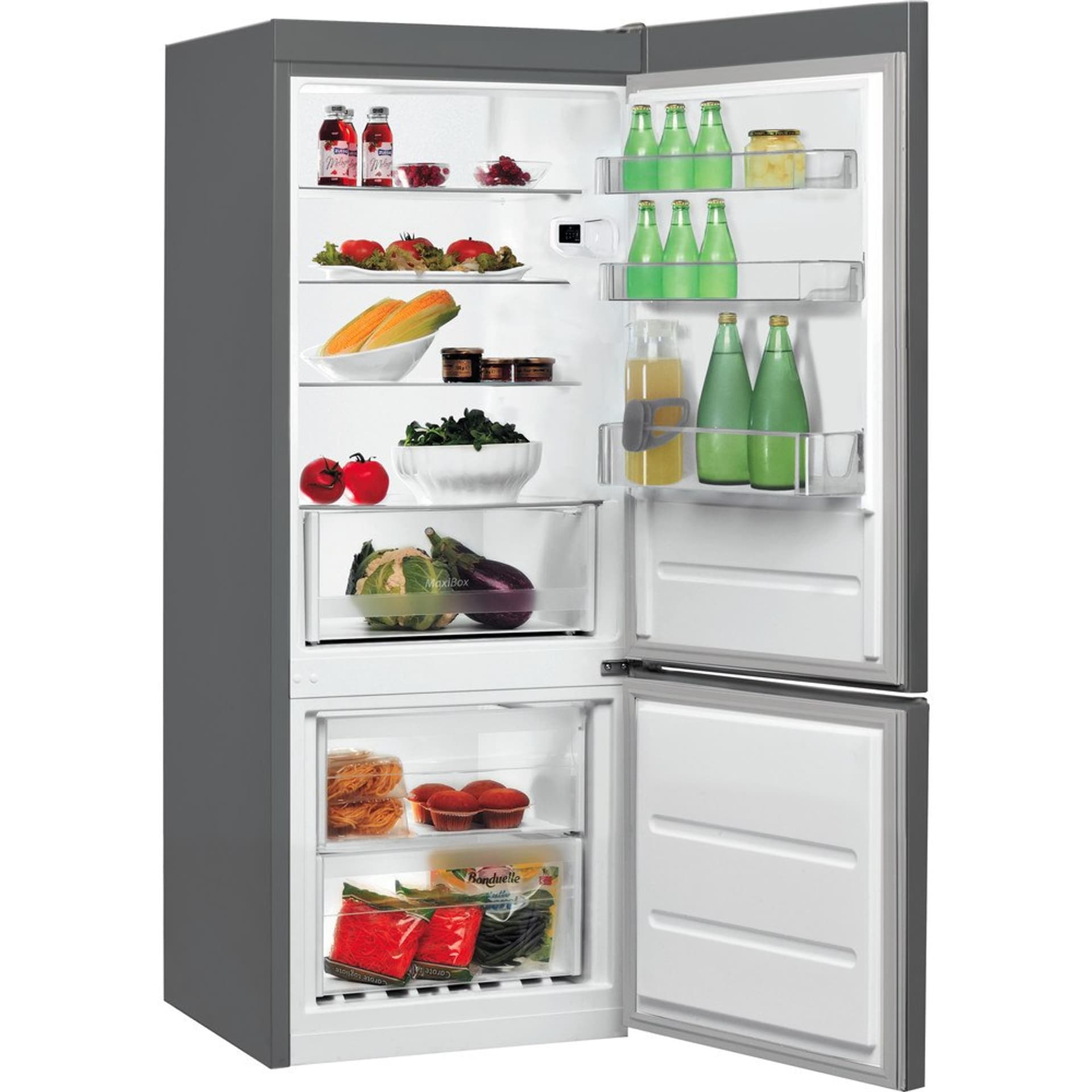 

INDESIT Refrigerator LI6 S1E X Energy efficiency class F, Free standing, Combi, Height 158.8 cm, Fridge net capacity 197 L, Free
