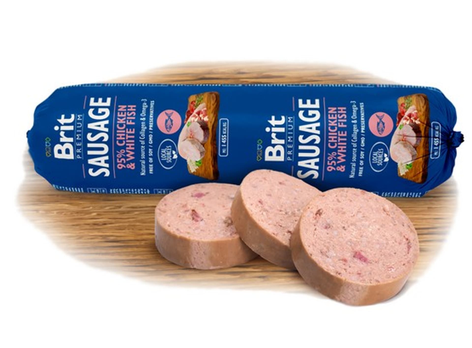 

Brit Premium Sausage Chicken & White Fish 800g