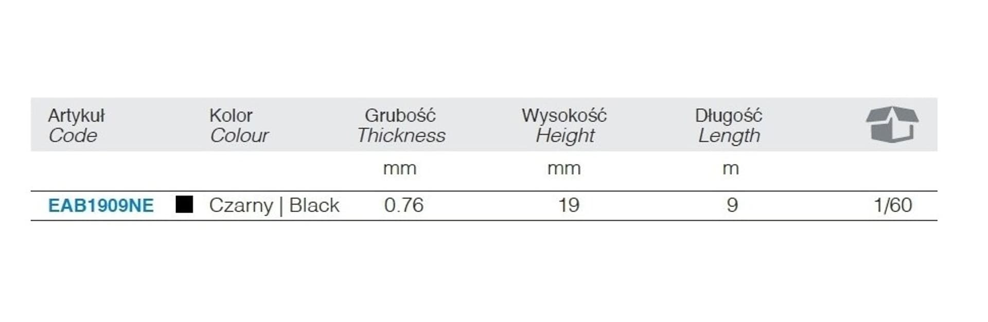 

TAŚMA SAMOWULKANIZUJĄCA CZARNA BM 9M*19MM