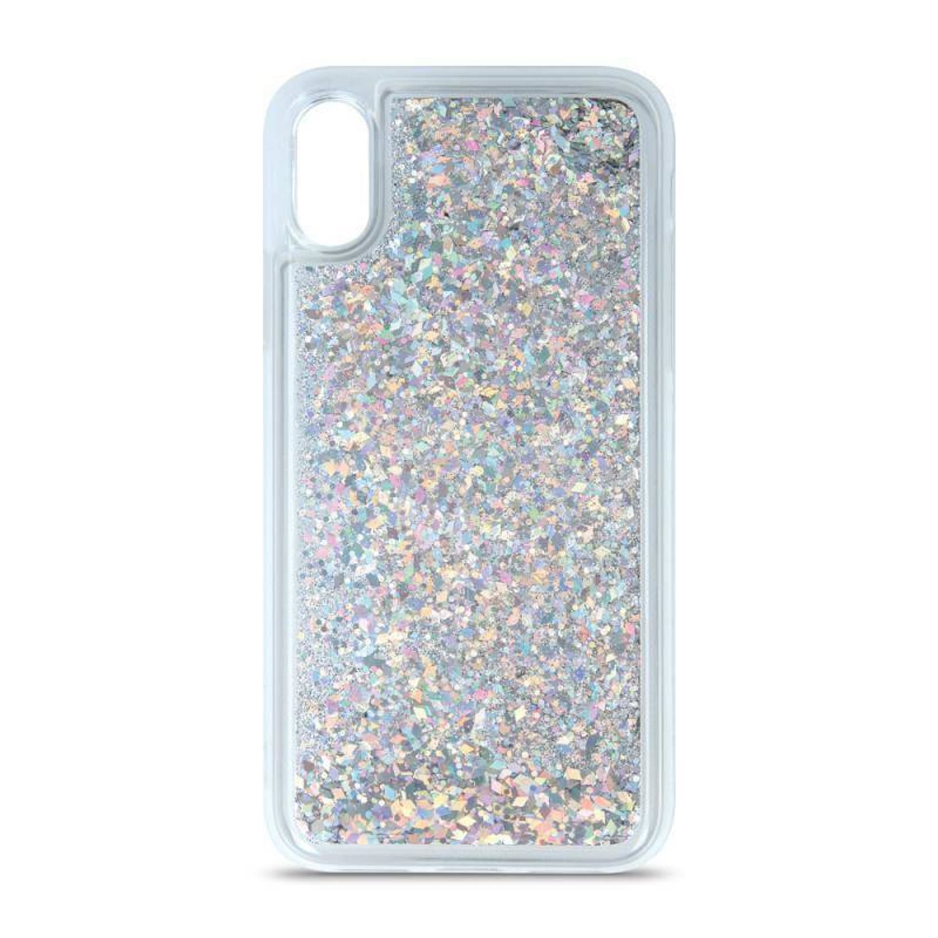 

Etui SAMSUNG GALAXY A40 Przelewany Brokat Liquid Sparkle srebrne