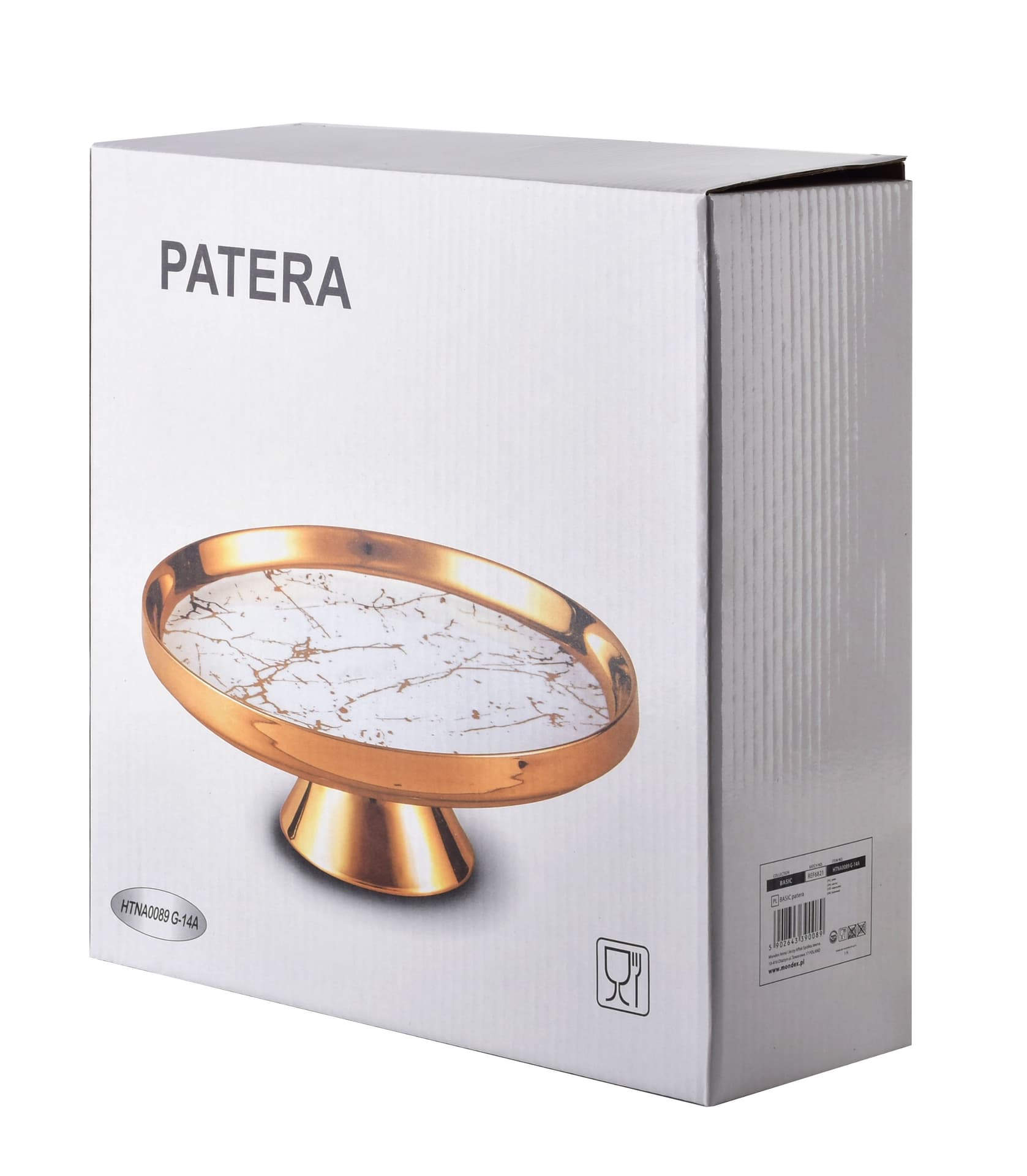 

BASIC Patera na nodze 25xh9cm marmurek złoty
