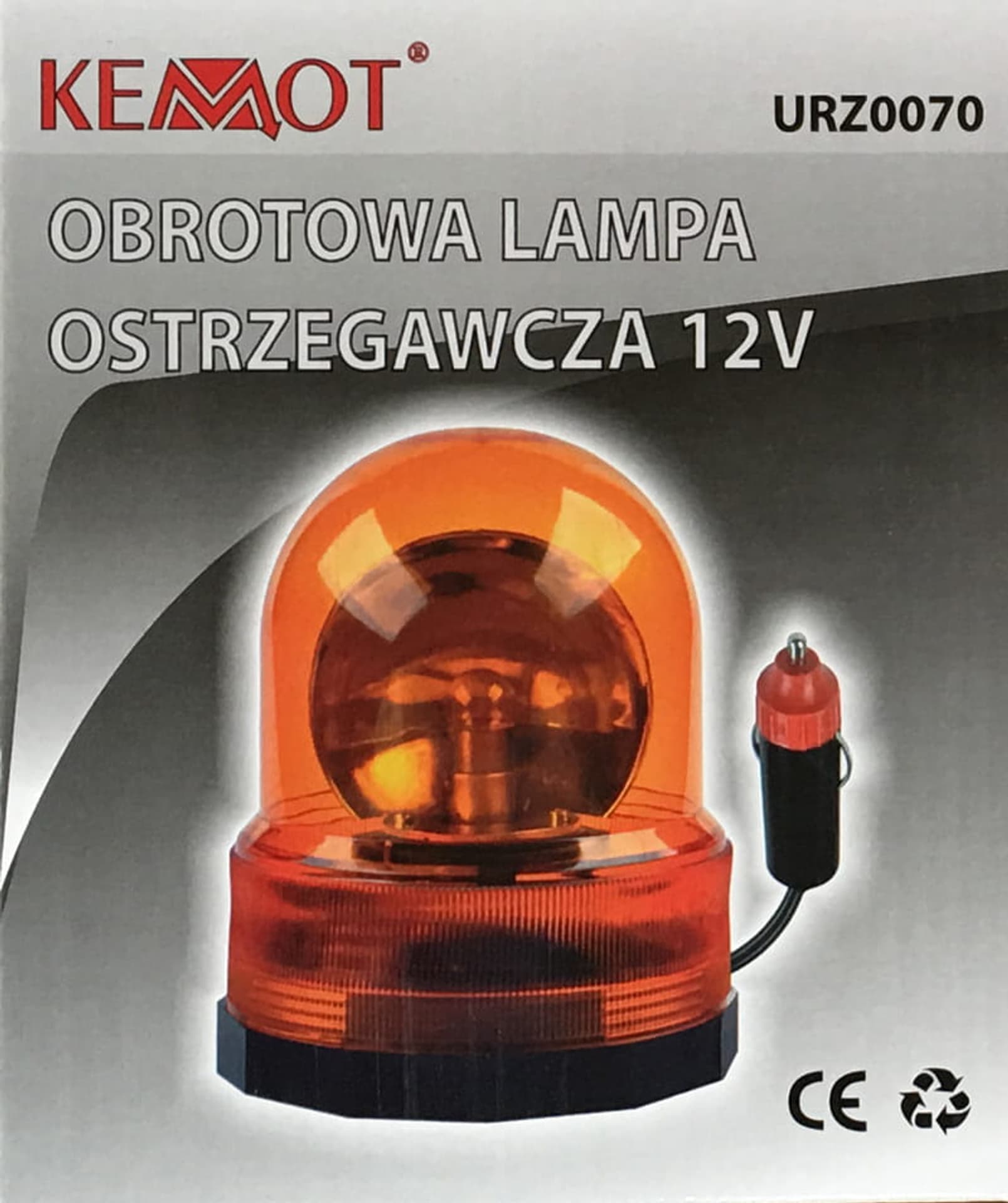 

Lampa ostrzegawcza pomarańczowa. Kogut 12V