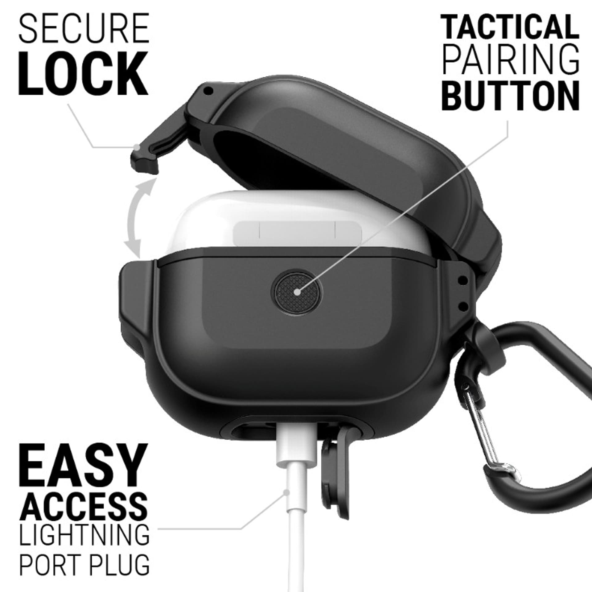 

Catalyst Etui Total Protection do AirPods (3 gen.) czarne, 3 gen.) czarn