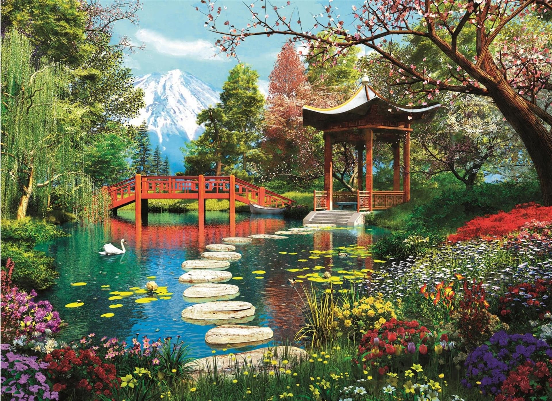 

Puzzle 1000 elementów HQ Ogród Fuji