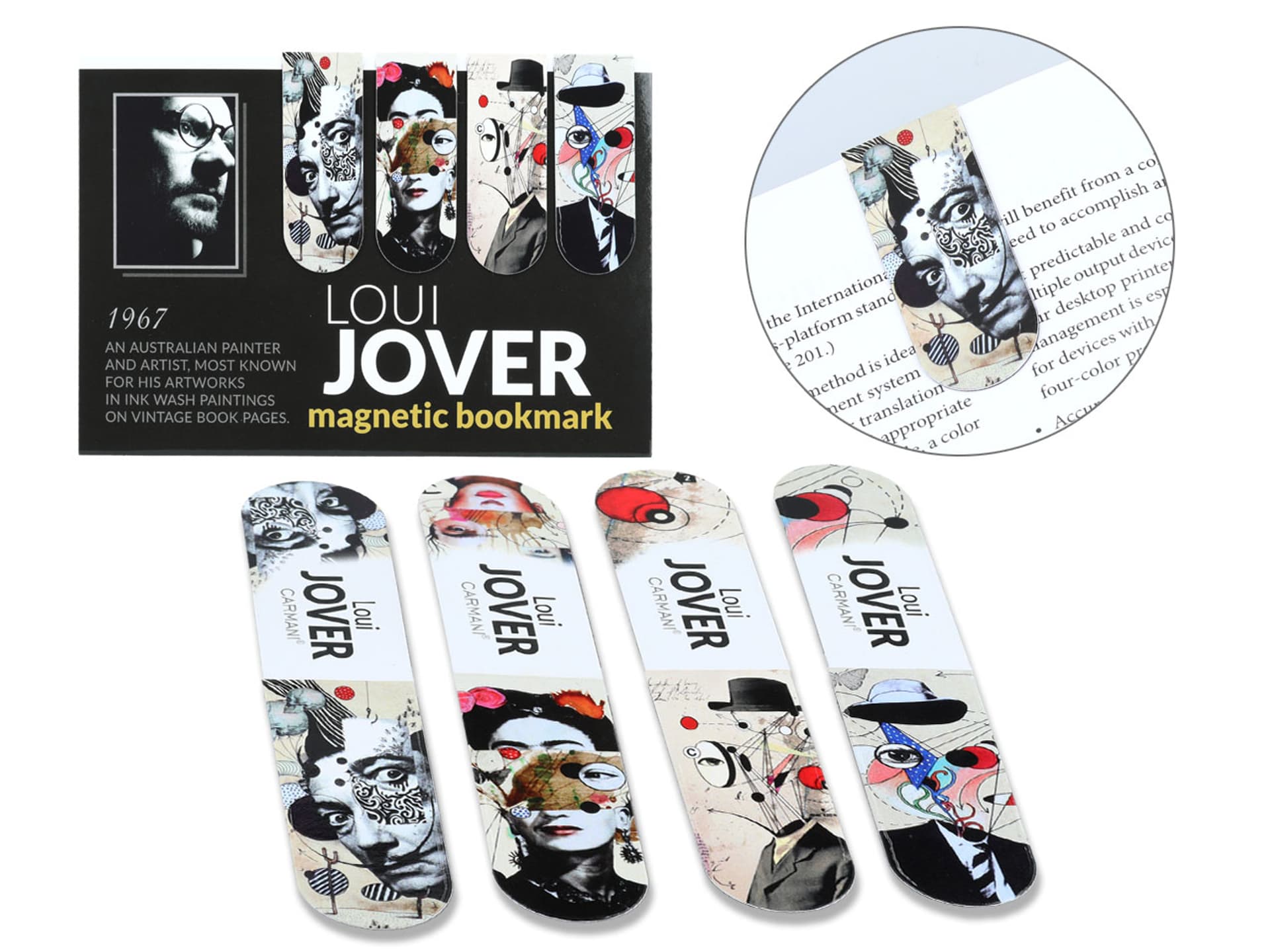 

Kpl. 4 zakładek magnetycznych - L. Jover (CARMANI)