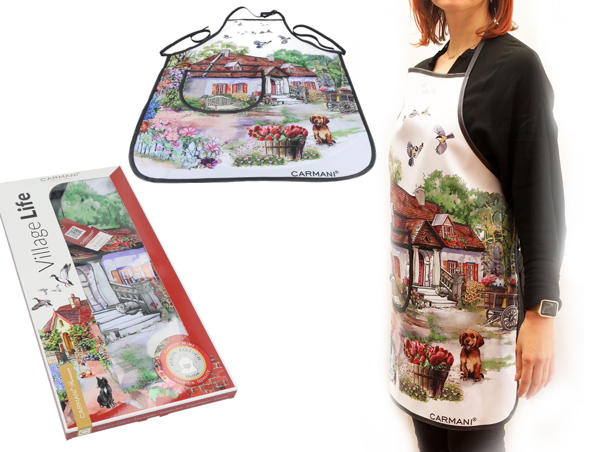 

Fartuszek kuchenny - Village Life, Biały Dworek (CARMANI)