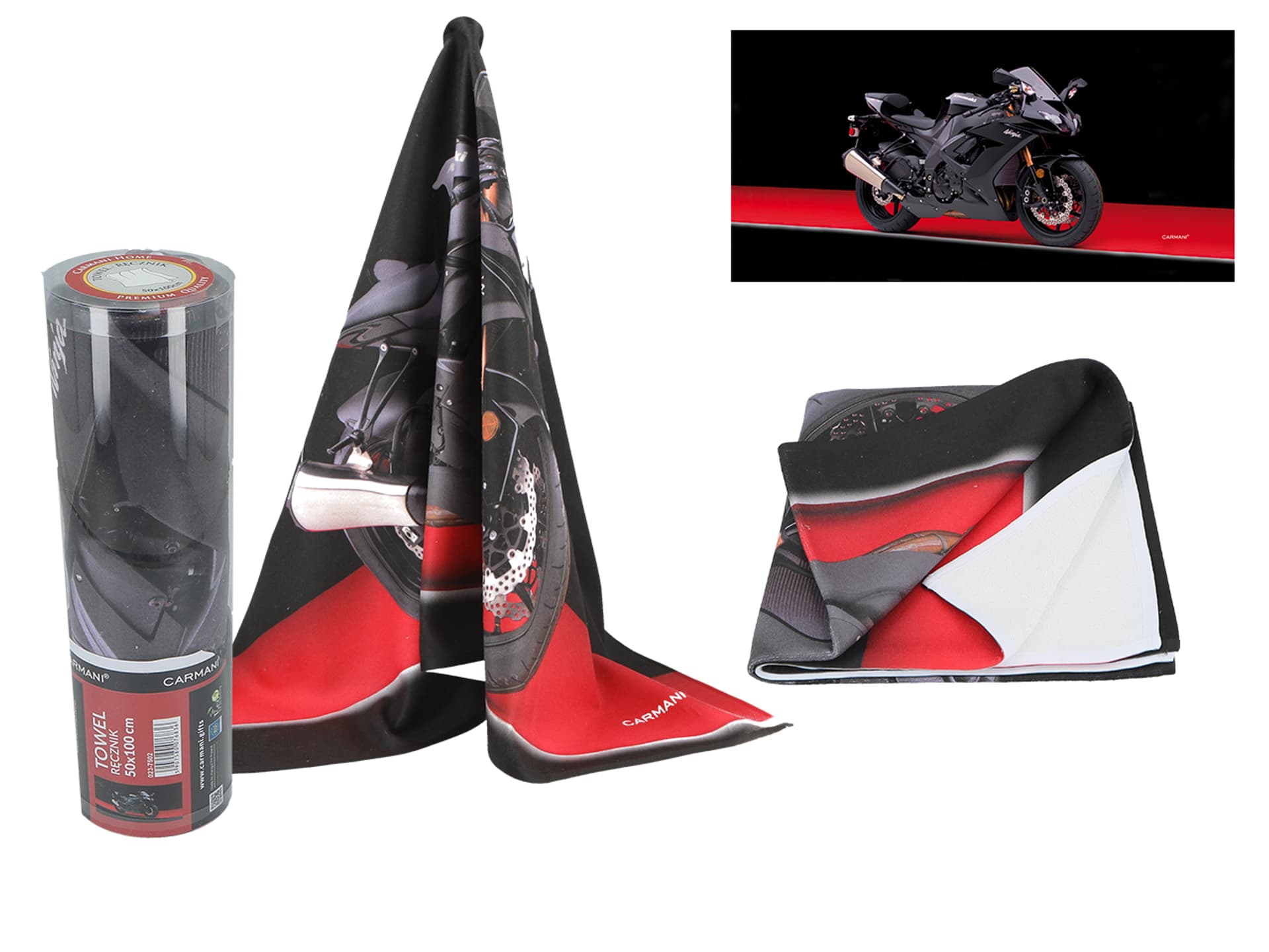 

Ręcznik (mały) - Classic & Exclusive, Kawasaki Ninja (CARMANI)
