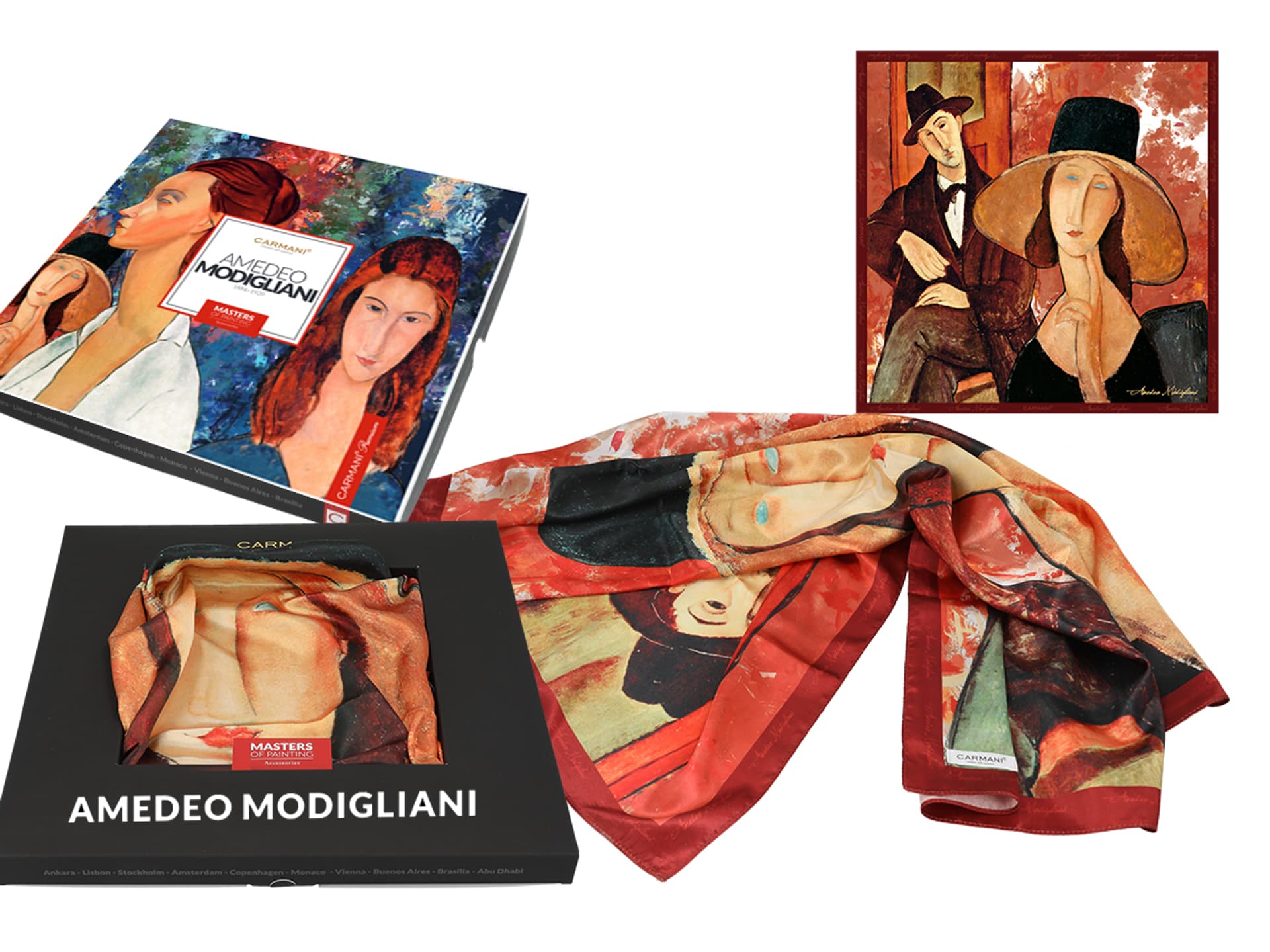 

Chusta - A. Modigliani, Kobieta w kapeluszu i Mario Varvogli (CARMANI)