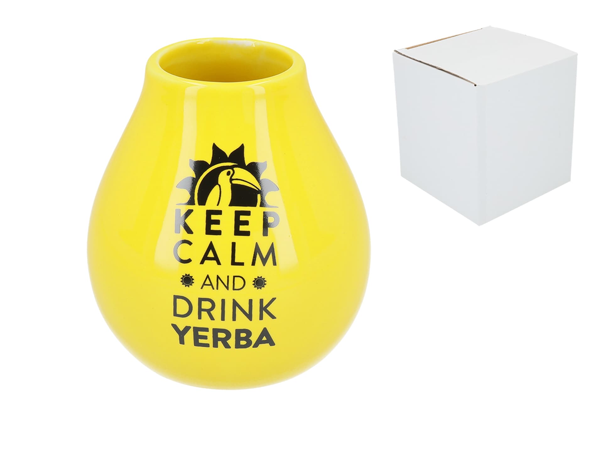 

Matero Ceramico LUKA YELLOW z logo MATE GREEN