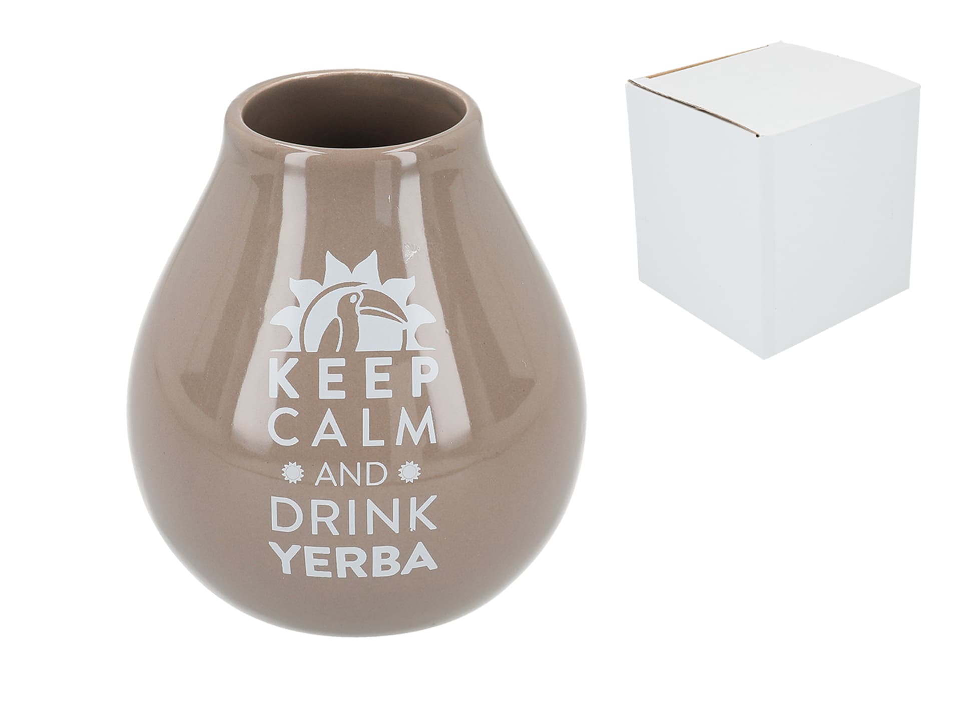 

Matero Ceramico LUKA BROWN z logo MATE GREEN