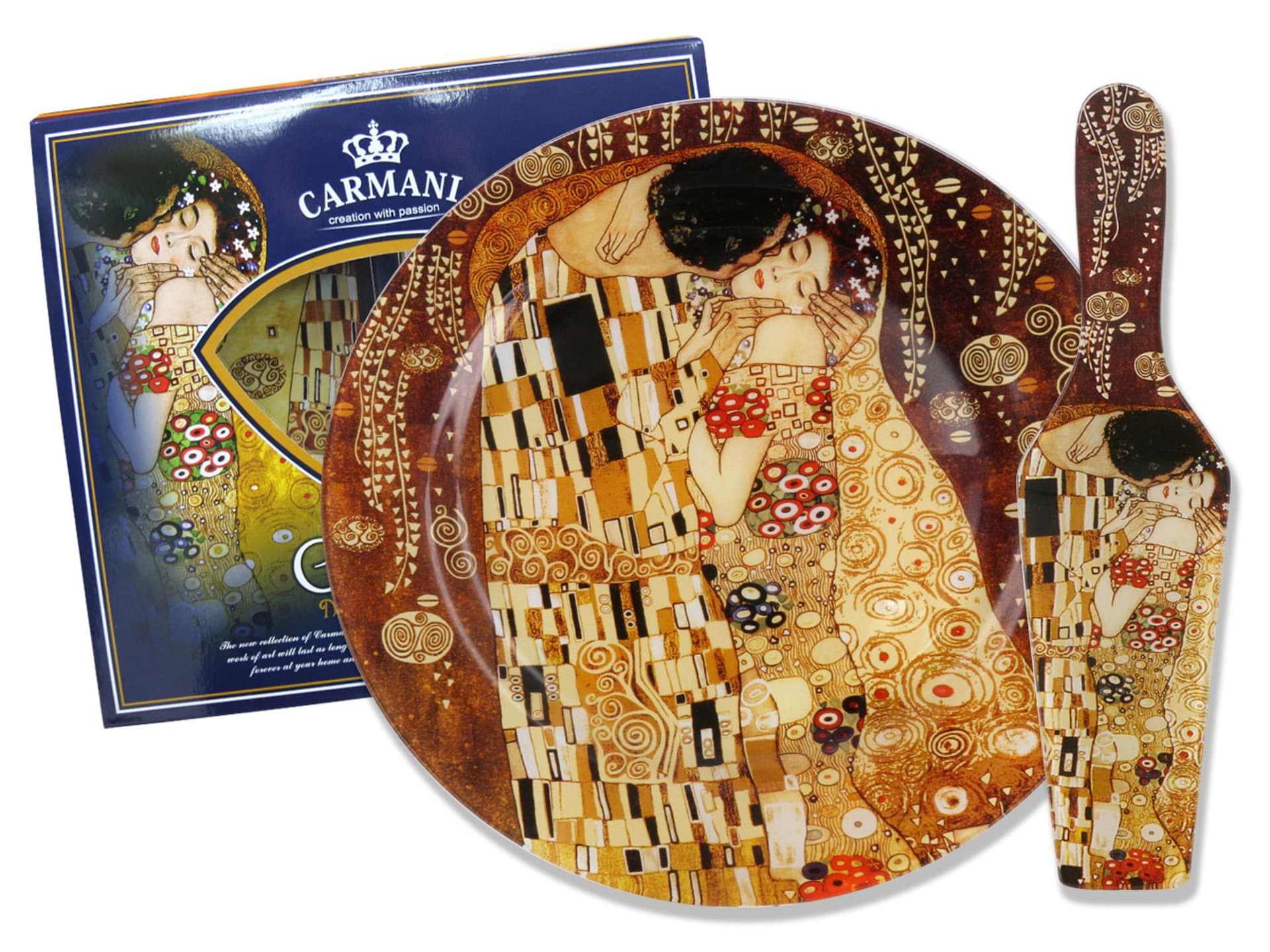 

Talerz dekoracyjny z łopatką - G. Klimt, Pocałunek