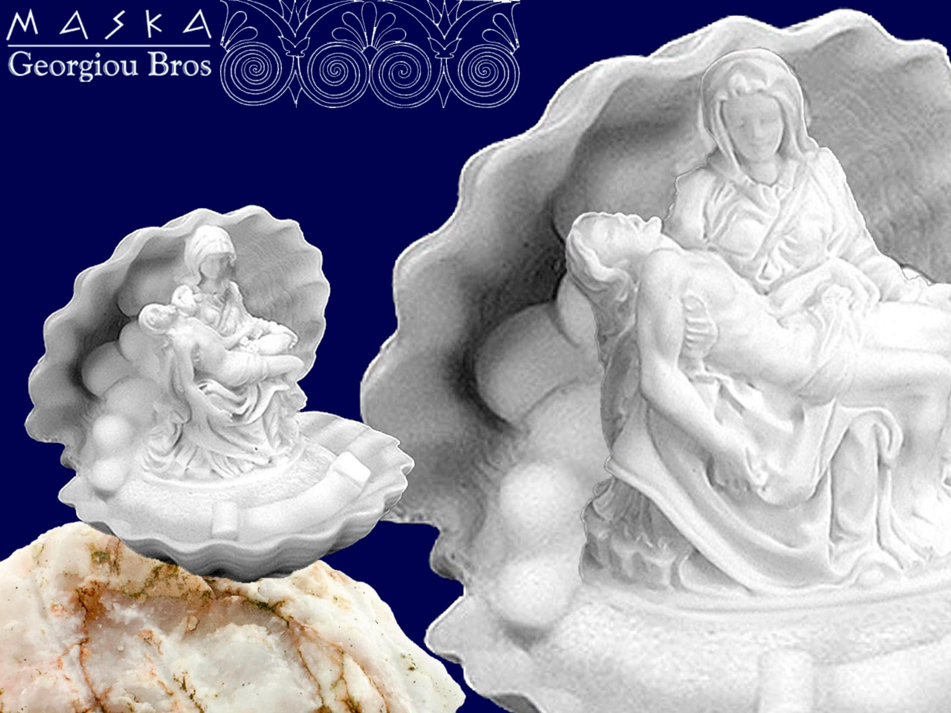 

Pieta w muszli -alabaster grecki