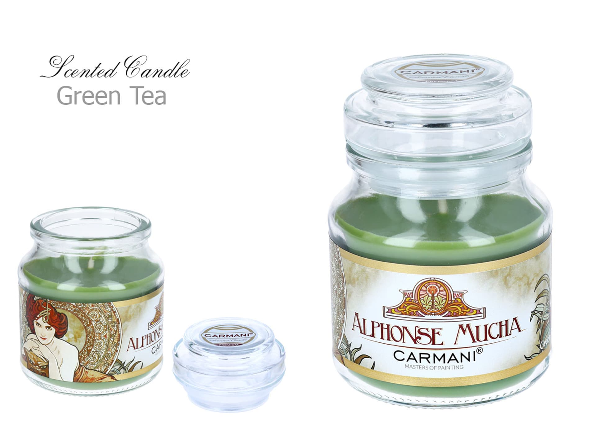 

Świeczka zapachowa, american mały - A. Mucha, Green Tea (CARMANI)