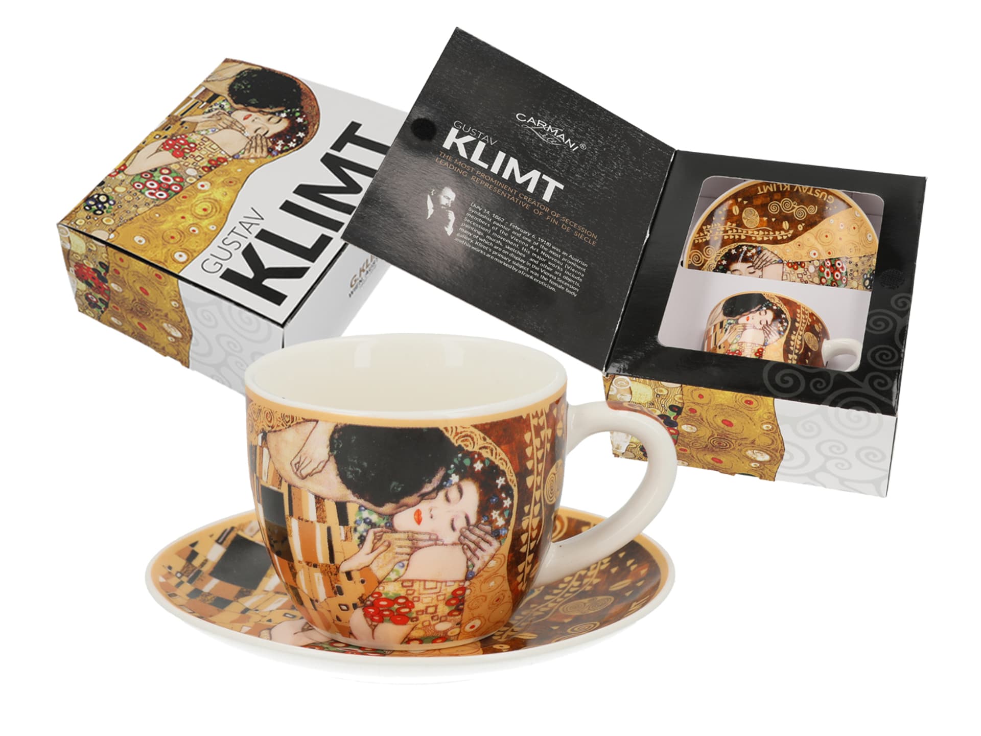 

Filiżanka espresso ze spodkiem - G. Klimt, Pocałunek (CARMANI)