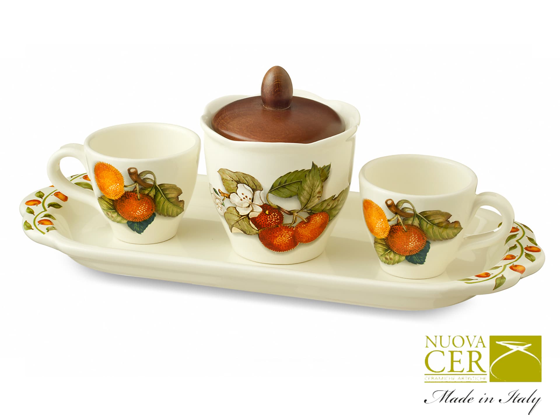 

Zestaw 2 filiżanek z cukiernicą na tacy - Corbezzoli & Mele