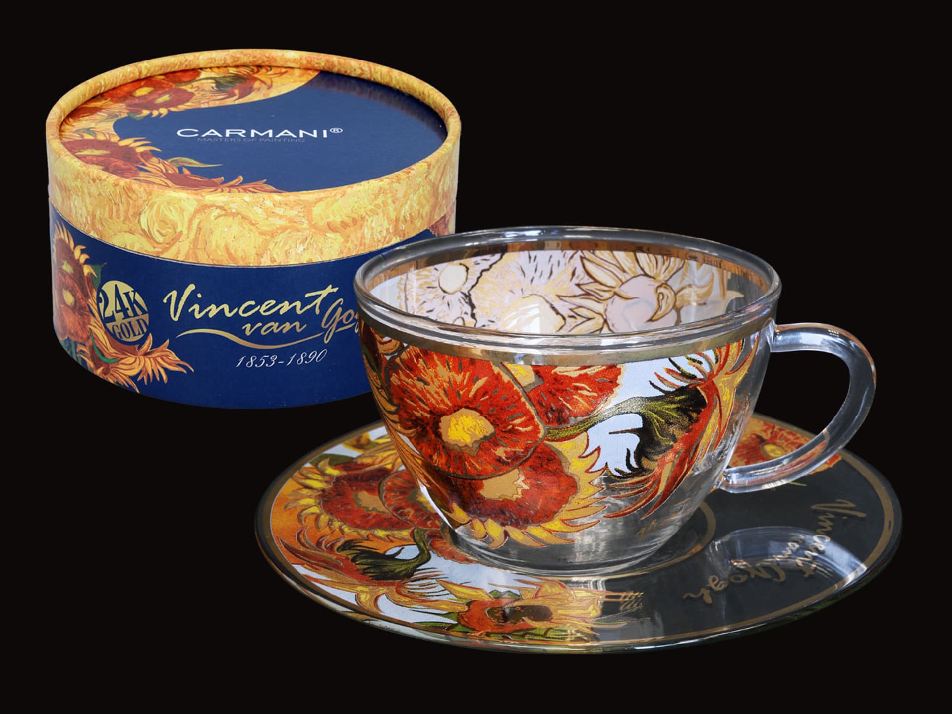 

Szklana filiżanka ze spodkiem - V. Van Gogh. Słoneczniki (CARMANI)