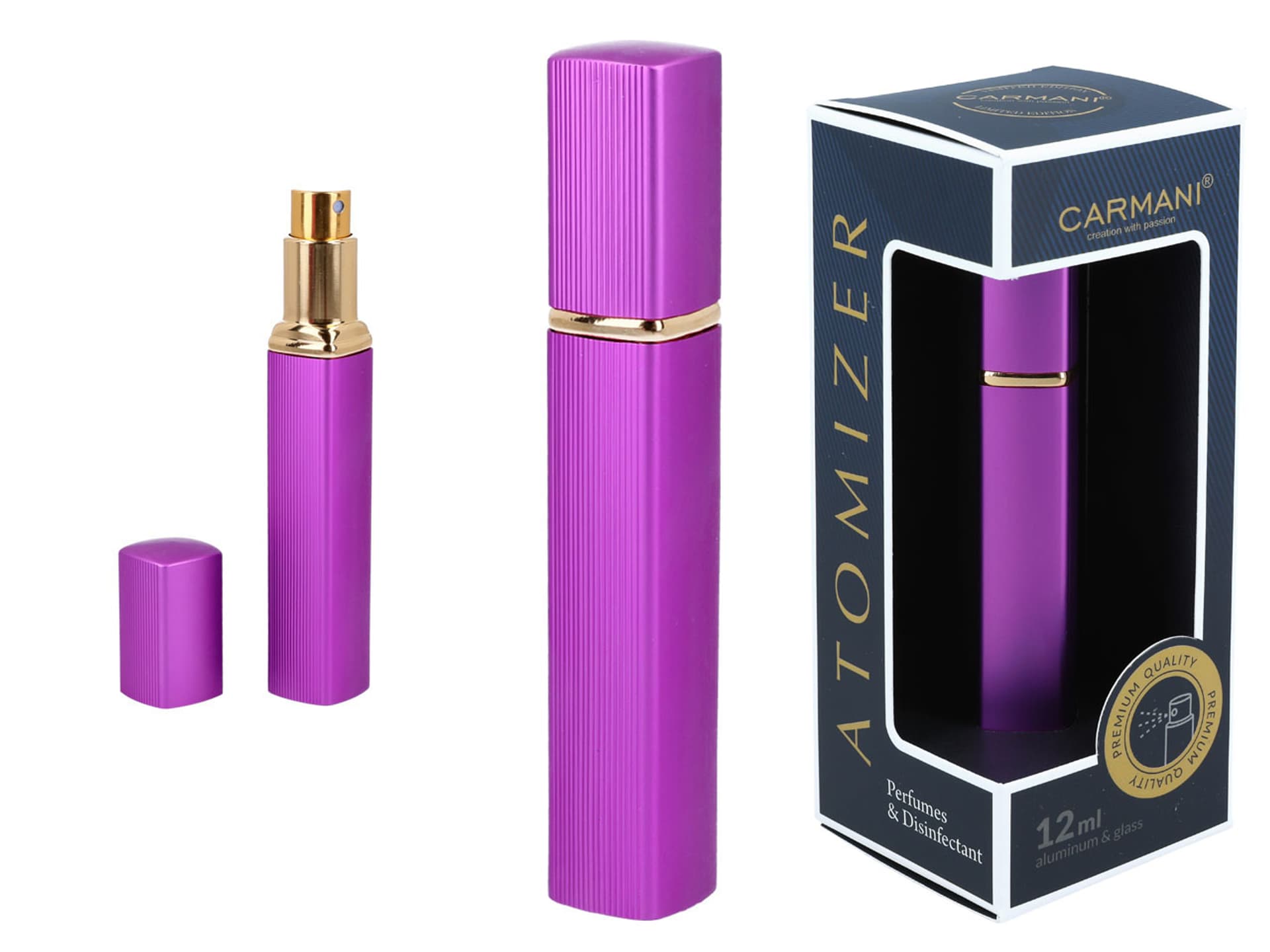 

Atomizer - pojemnik karbowany na perfumy/wodę/odświeżacz twarzy/płyn antybakteryjny - fuksja
