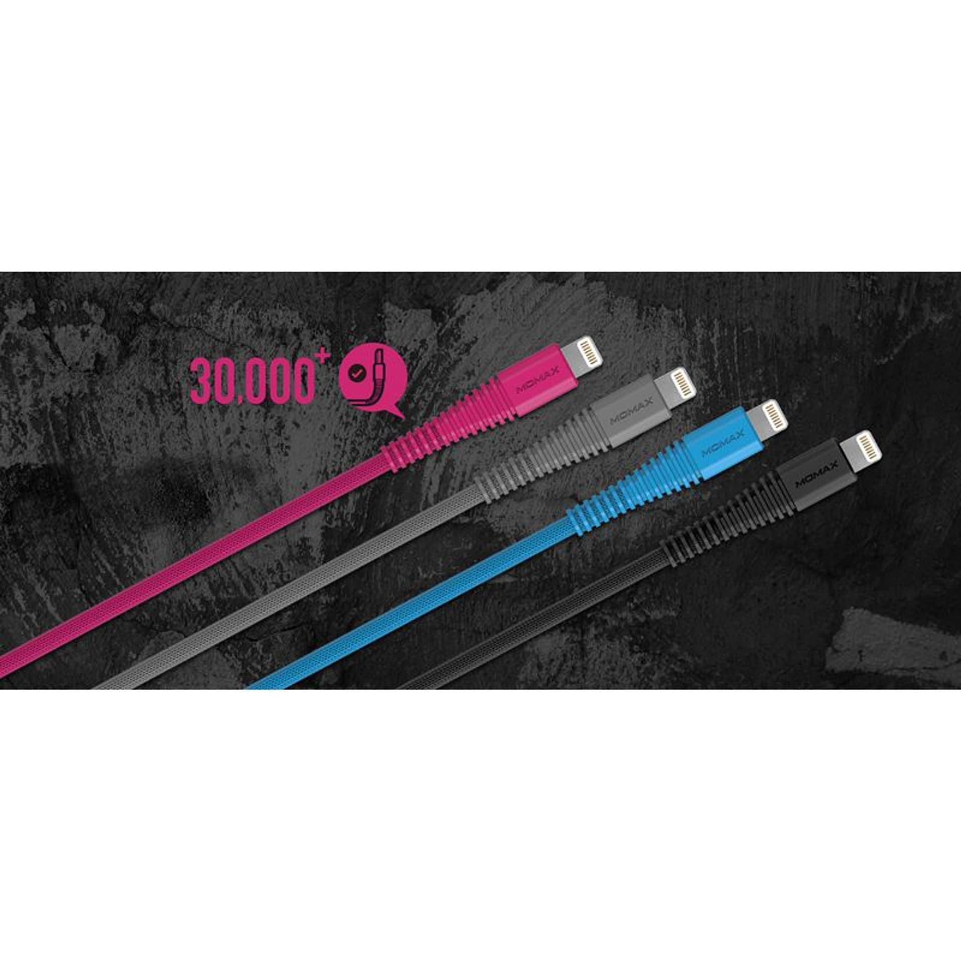 

Momax Tough link - Kabel połączeniowy USB do Lightning MFi , 2.4 A, 1.2 m (Black)