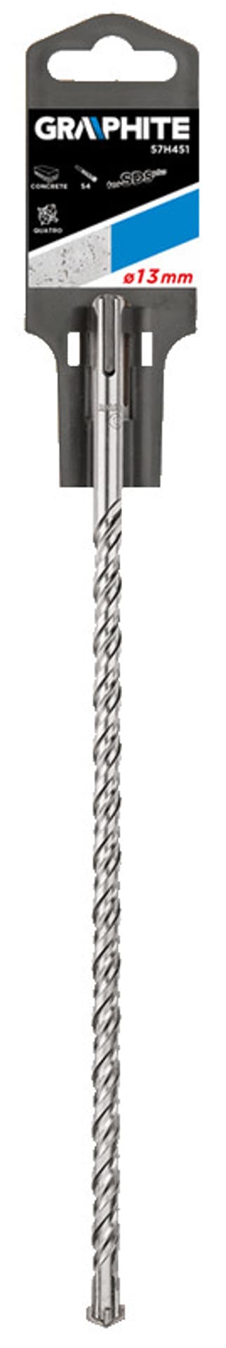

Wiertło do betonu SDS Plus, 13 x 350 mm, S4, quatro