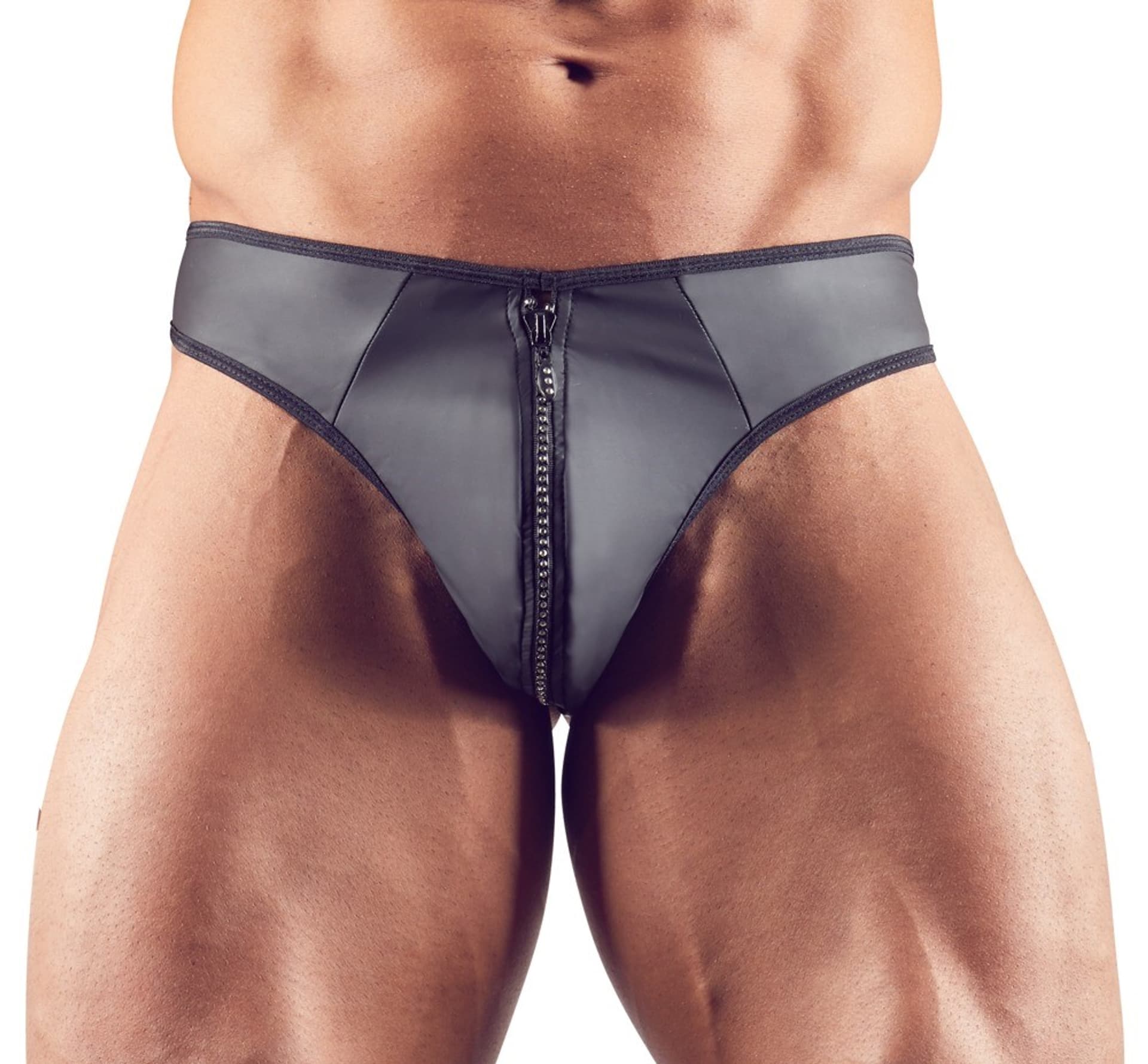 

Stringi męskie z zamkiem Zip XXL