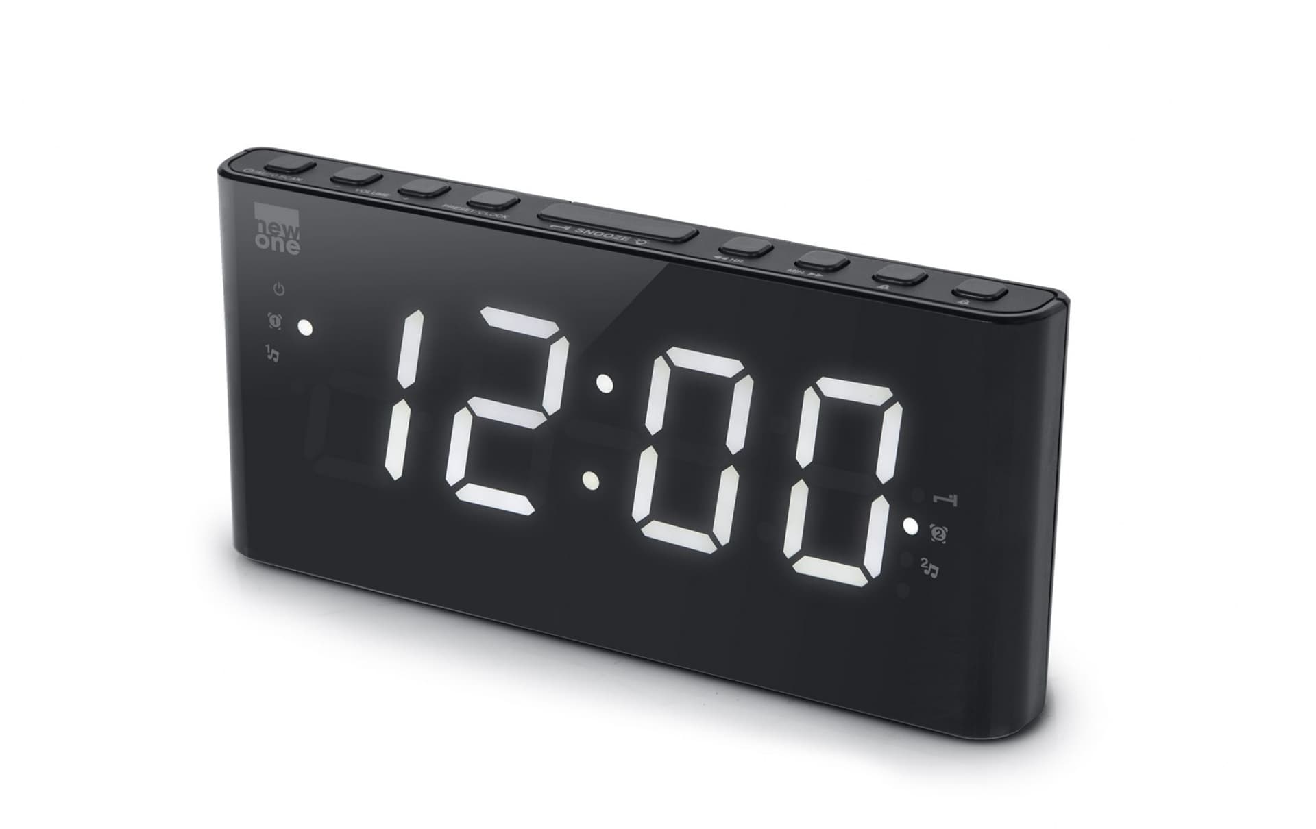 

New-One Alarm function, CR136, Dual Alarm Clock Radio PLL, Black
