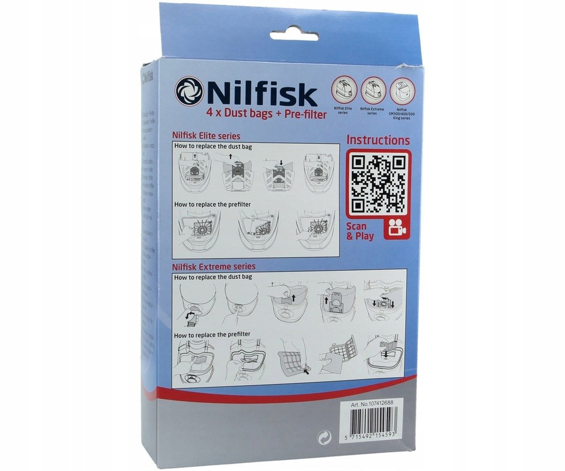 

NILFISK Worki do odkurzaczy ELITE 4szt