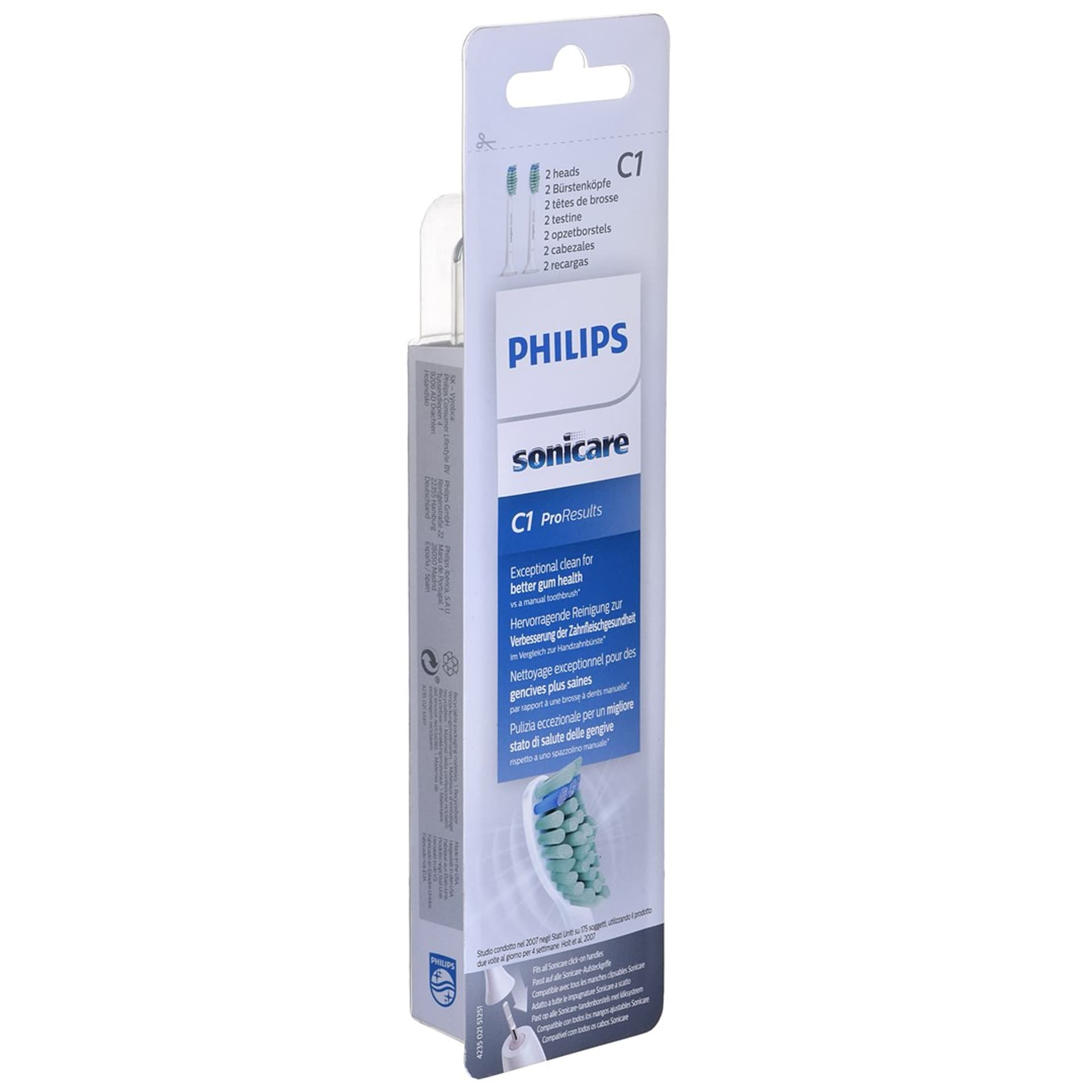 

Philips Standard Sonic toothbrush heads HX6012 / 07 Heads, For adults, Number of brush heads included 2