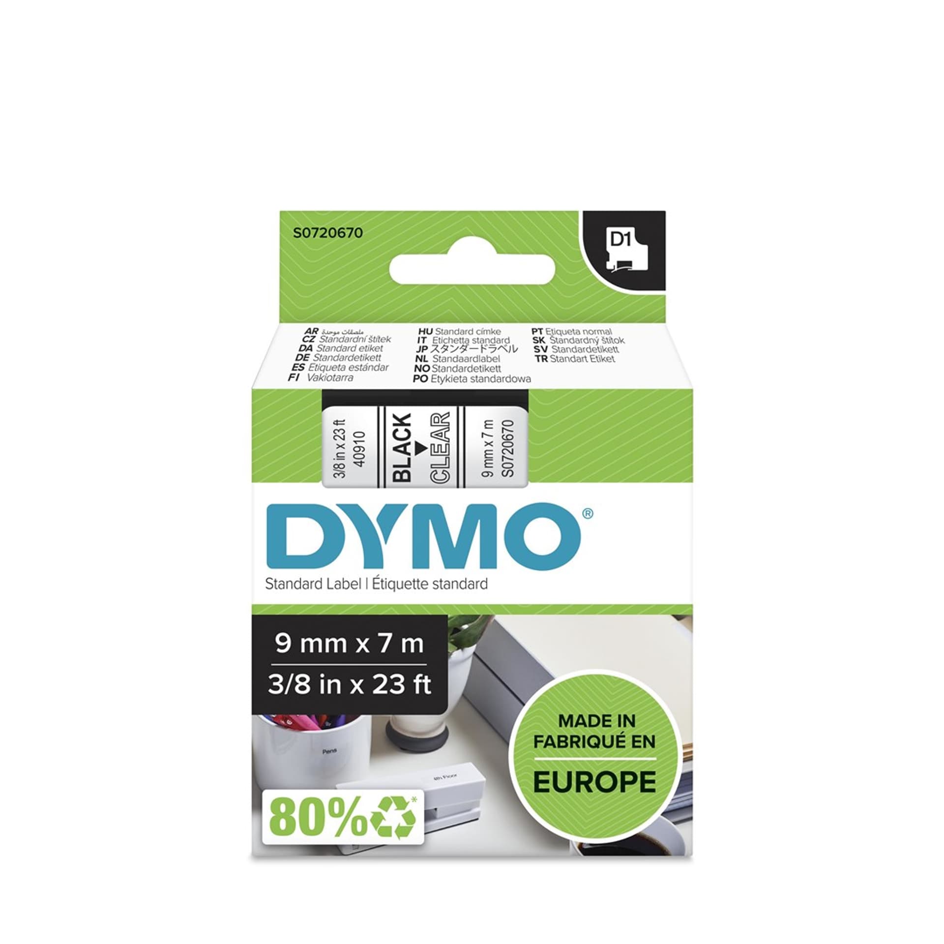 

Taśma DYMO D1- 9mm x 7m czarny/przezroczysty S0720670