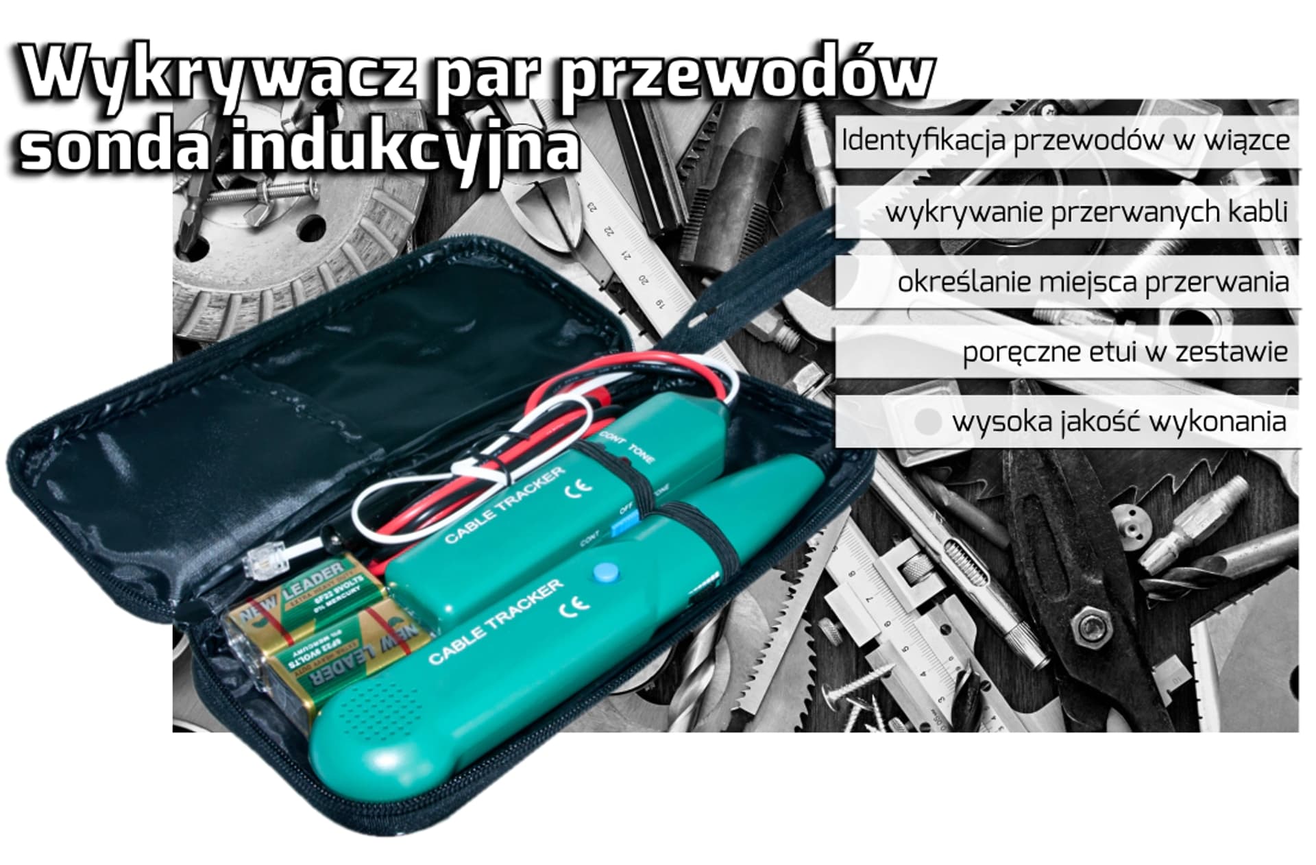 

Wykrywacz kabli prądowych, miernik, sonda indukcyjna K904