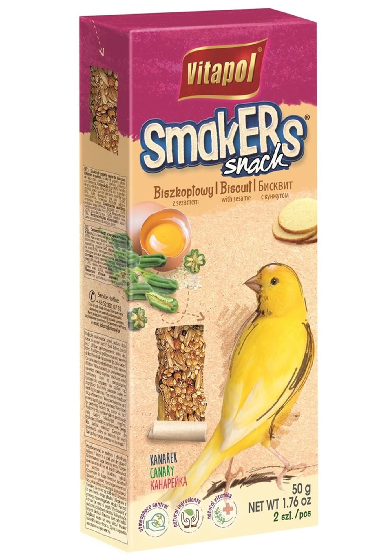 

VITAPOL Kolby biszkoptowe dla kanarka 2szt. 90g