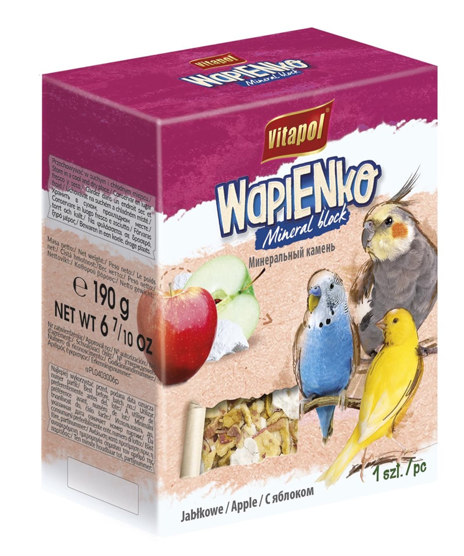 

VITAPOL Wapieńko jabłkowe dla ptaków XL Wapieńko jabłkowe dla ptaków XL