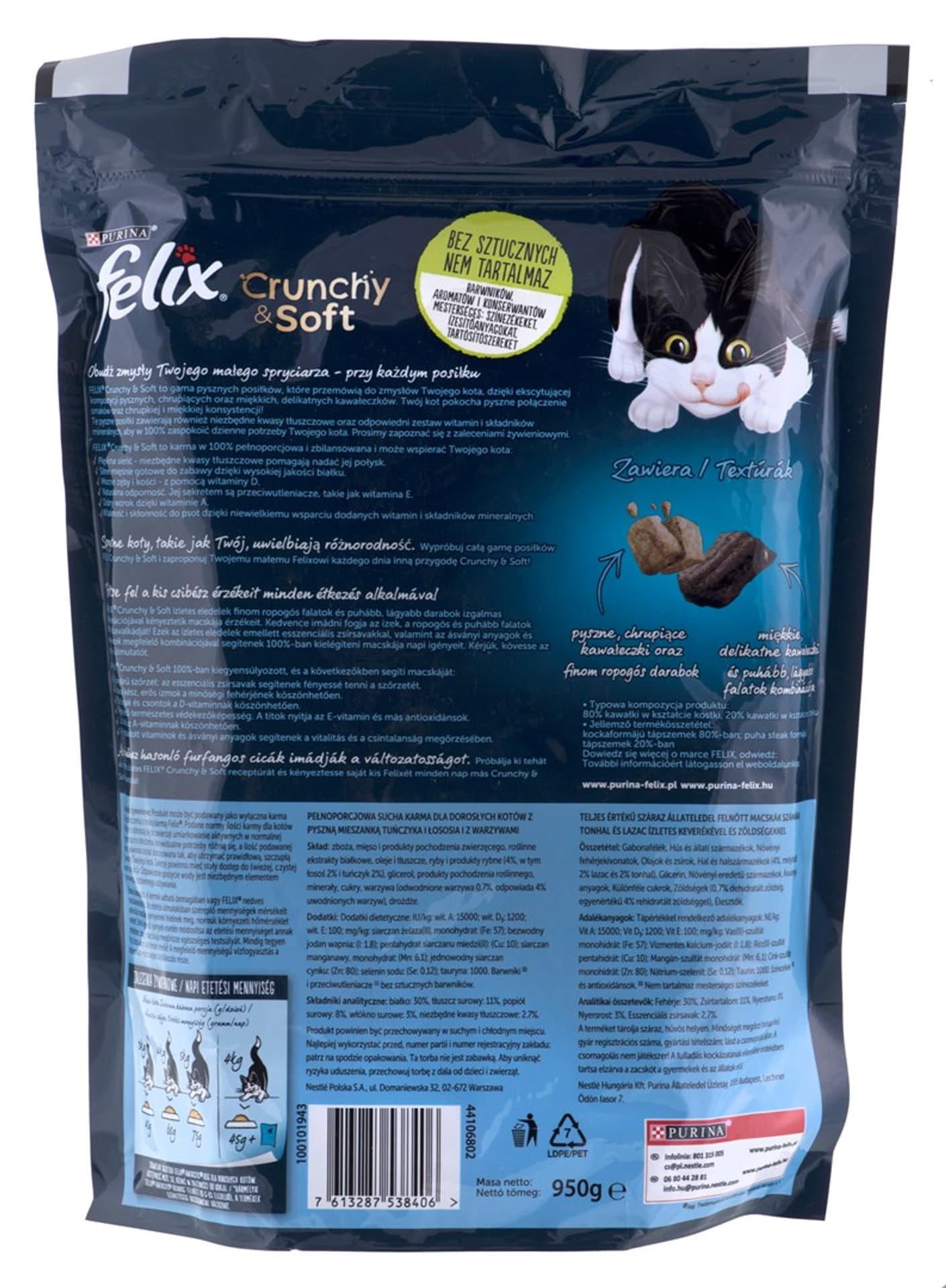

Purina Karma Felix z tuńczykiem i łososiem z warzyw 950g