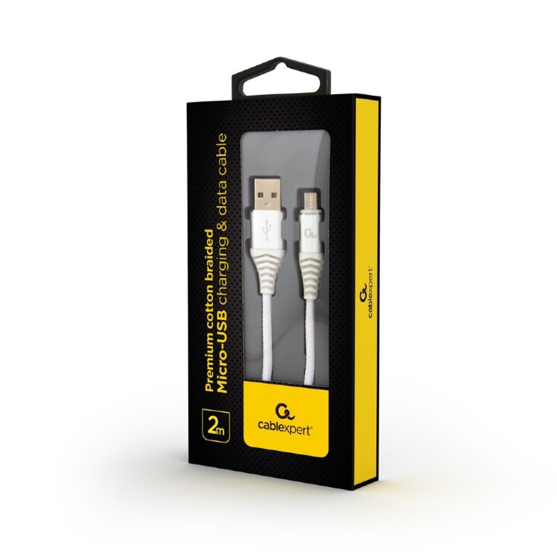 

GEMBIRD KABEL PREMIUM MICRO USB 2.0 AM-MBM5P (METALOWE WTYKI,OPLOT) 2M, SREBRNY/BIAŁY, Metalowe wtyki/oplot) 2m/srebrny/biał