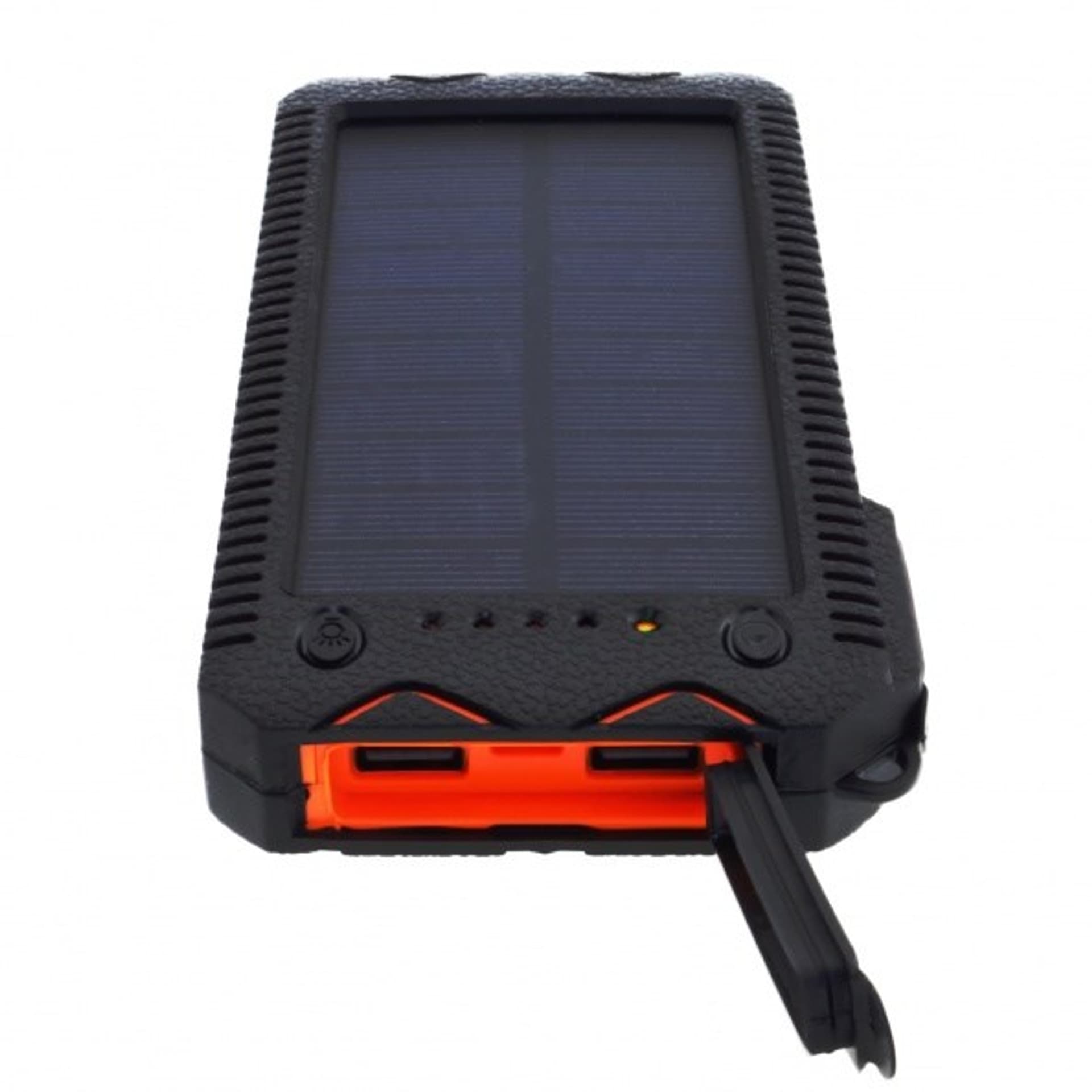 

POWERNEED POWER BANK Z PANELEM SOLARNYM 12000MAH LI-POLY, PV 1W, 2X USB 2A, LATARKA LED, ZAPALNICZKA, POMARAŃCZOWY, S12000Y