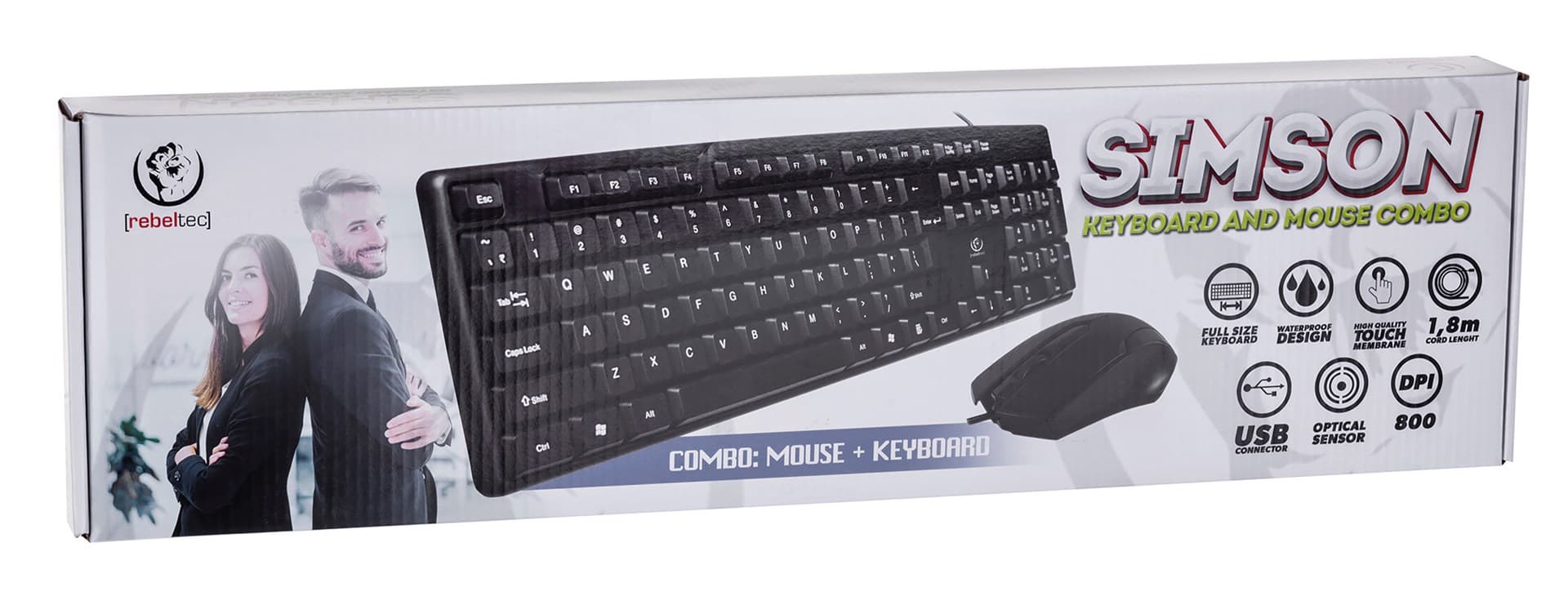

REBELTEC ZESTAW KLAWIATURA + MYSZ USB SIMSON