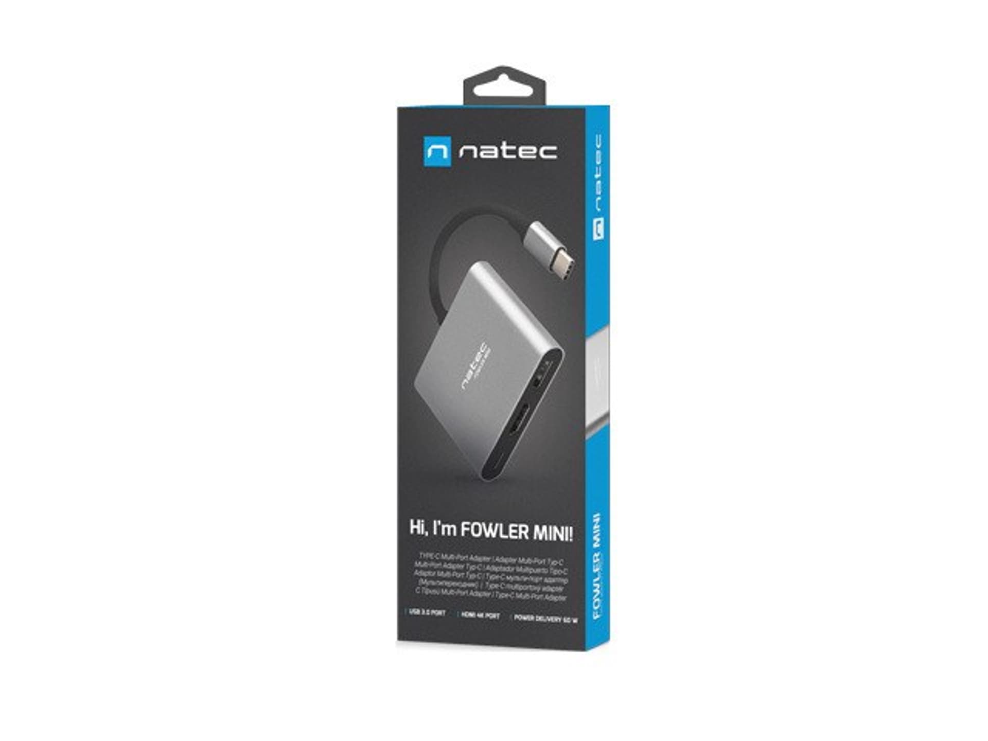 

NATEC MULTI PORT FOWLER MINI (USB-C PD, USB 3.0, HDMI 4K) NMP-1607, Usb-c pd/usb 3.0/hdmi 4k) nmp-160