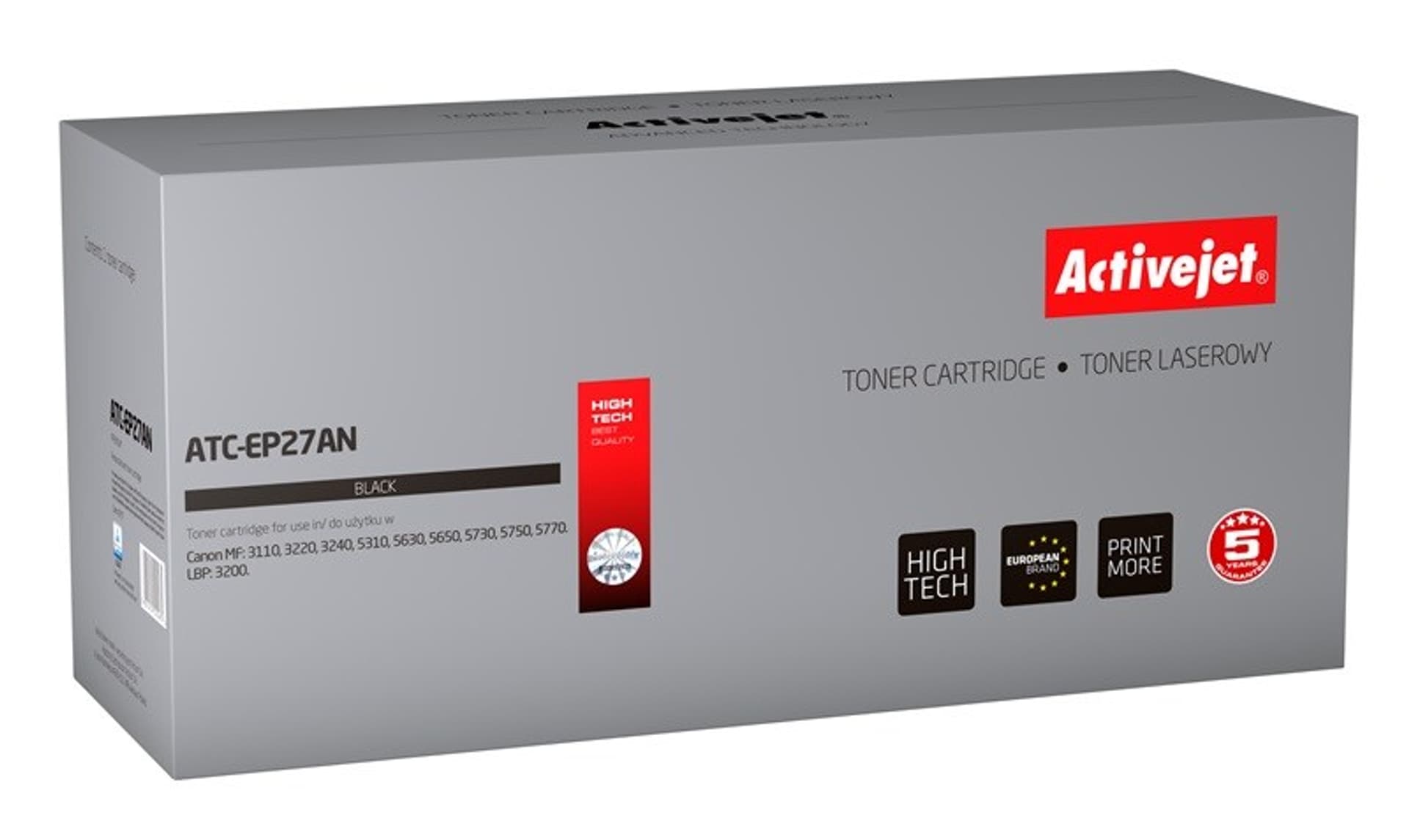 

Toner Activejet ATC-EP27AN (zamiennik Canon EP-27; Premium; 2500 stron; czarny)