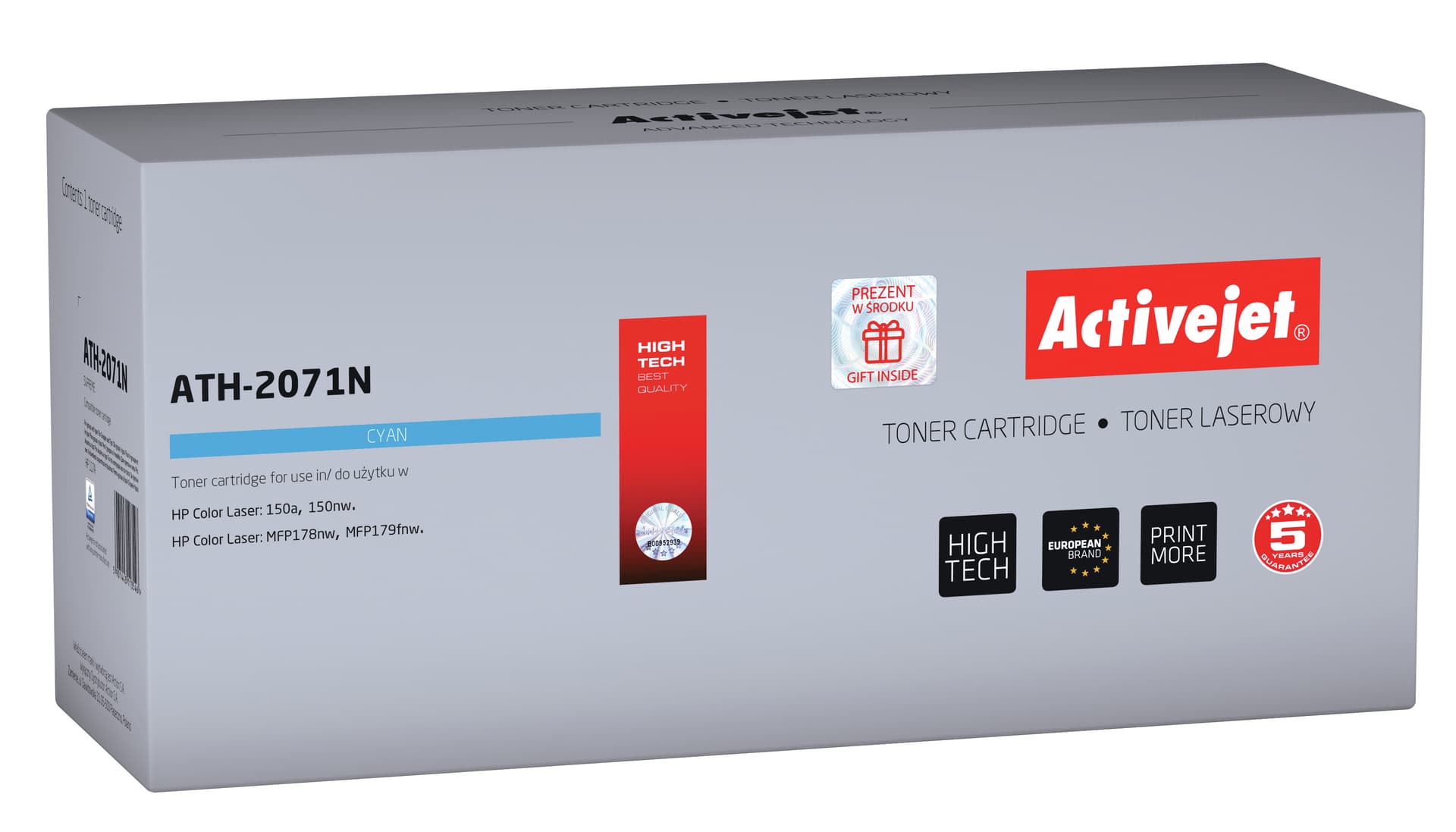 

Toner Activejet ATH-2071N (zamiennik HP 117A 2071A; Supreme; 700 stron; niebieski)