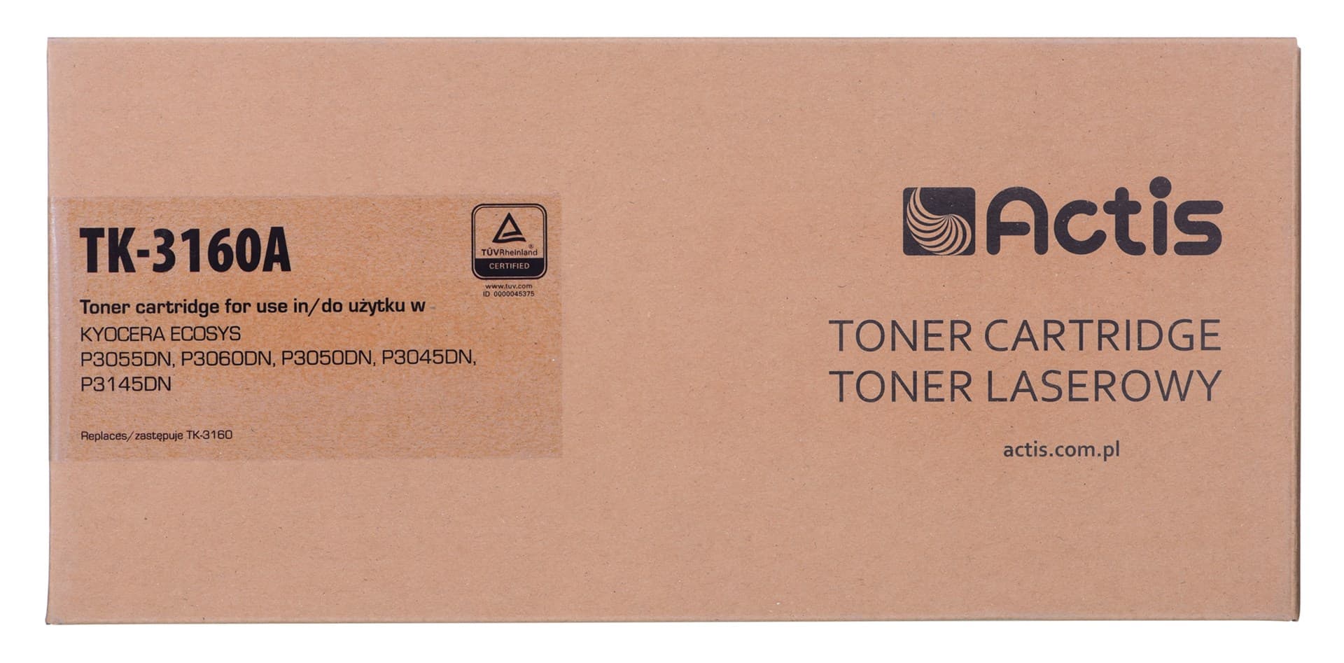 

Toner Actis TK-3160A (zamiennik Kyocera TK-3160; Supreme; 12500 stron; czarny)