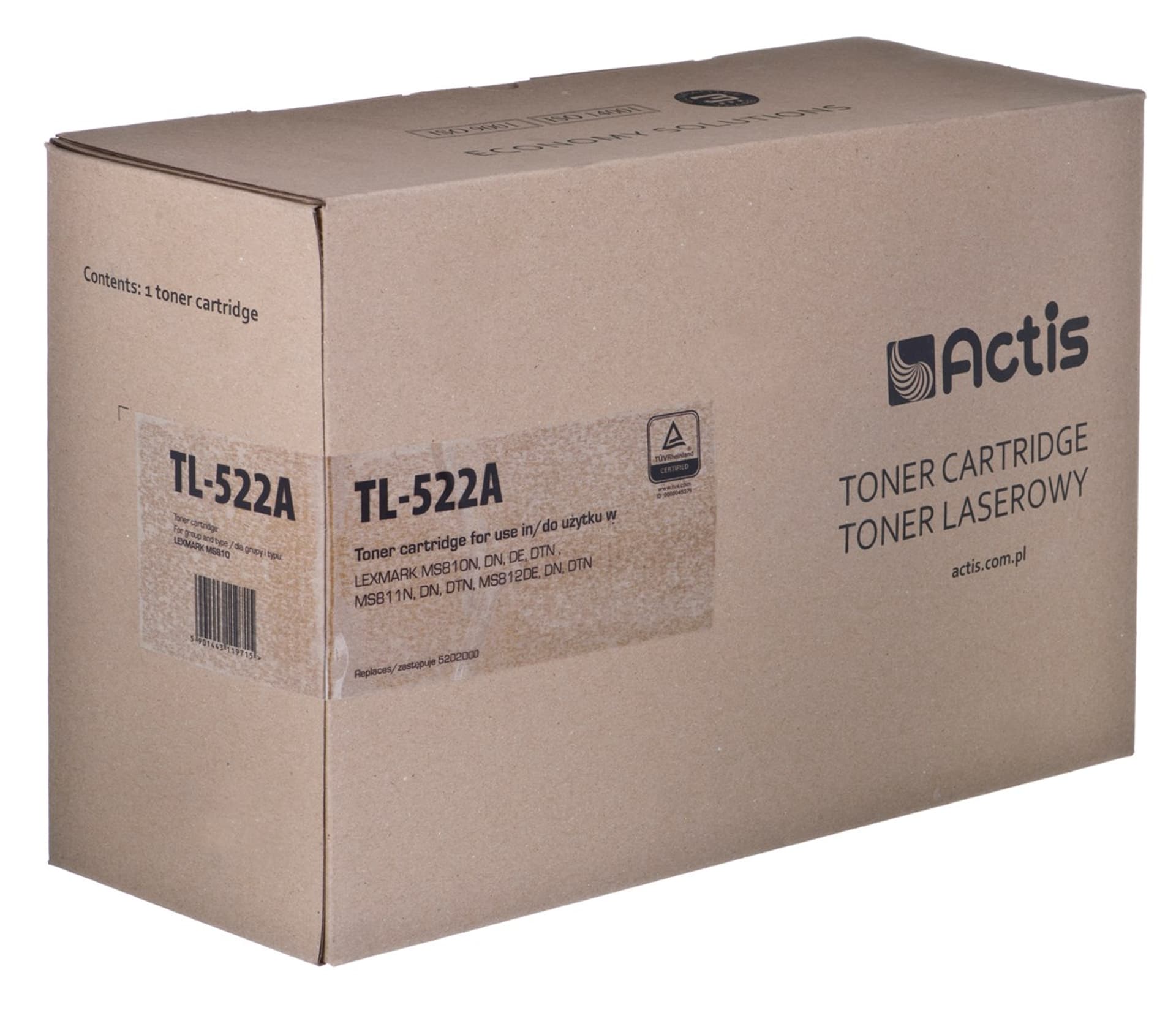

Actis TL-522A Toner (zamiennik Lexmark 52D2000 ; Supreme; 6000 stron; czarny)
