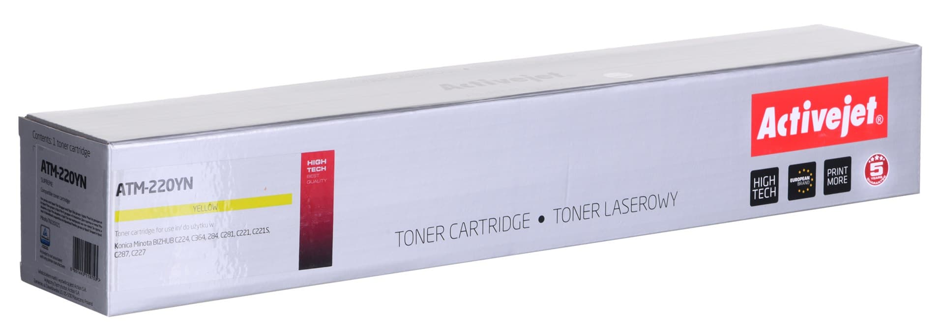 

Toner Activejet ATM-220YN (zamiennik Konica Minolta TN220Y/221Y; Supreme; 25000 stron; żółty)