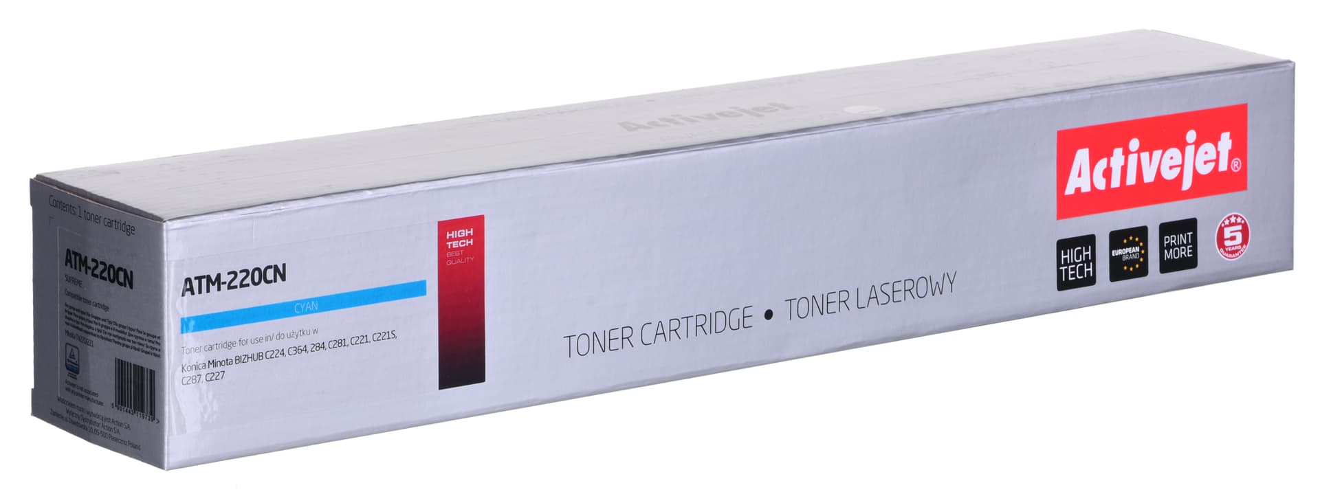 

Toner Activejet ATM-220CN (zamiennik Konica Minolta TN220C/221C; Supreme; 25000 stron; błękitny)