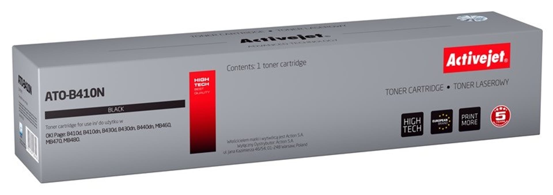 

Toner Activejet ATO-B410N (zamiennik OKI 43979102; Supreme; 3500 stron; czarny)