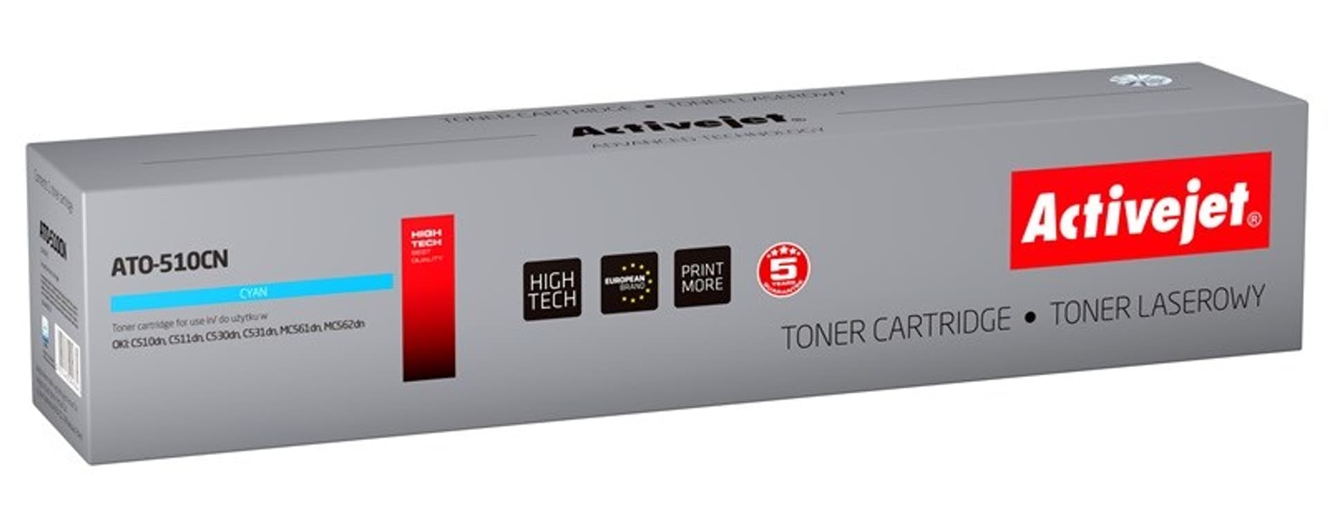 

Toner Activejet ATO-510CN (zamiennik OKI 44469724; Supreme; 5000 stron; niebieski)