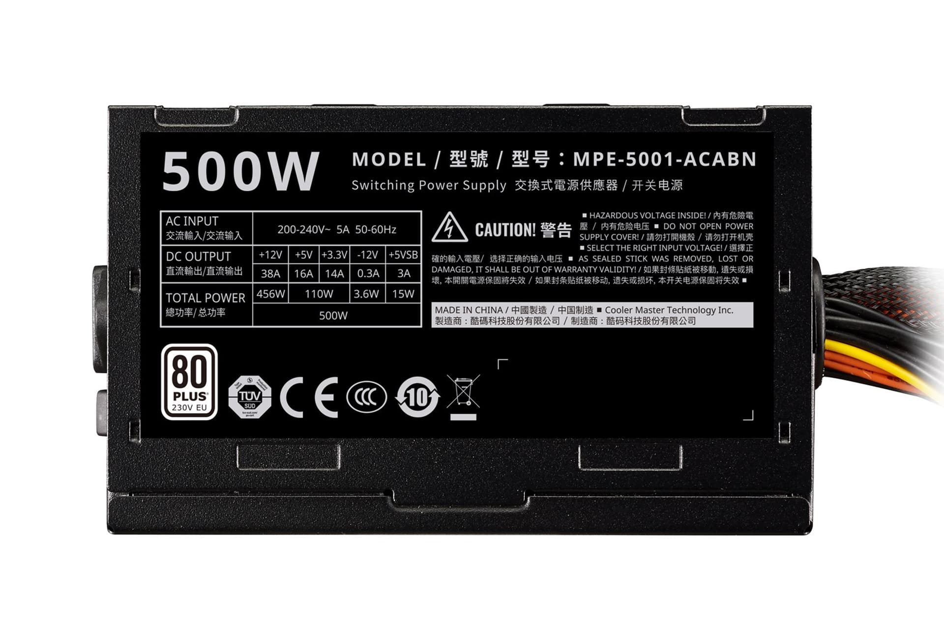 

COOLER MASTER ZASILACZ ELITE 500W V4 80+ MPE-5001-ACABN-EU
