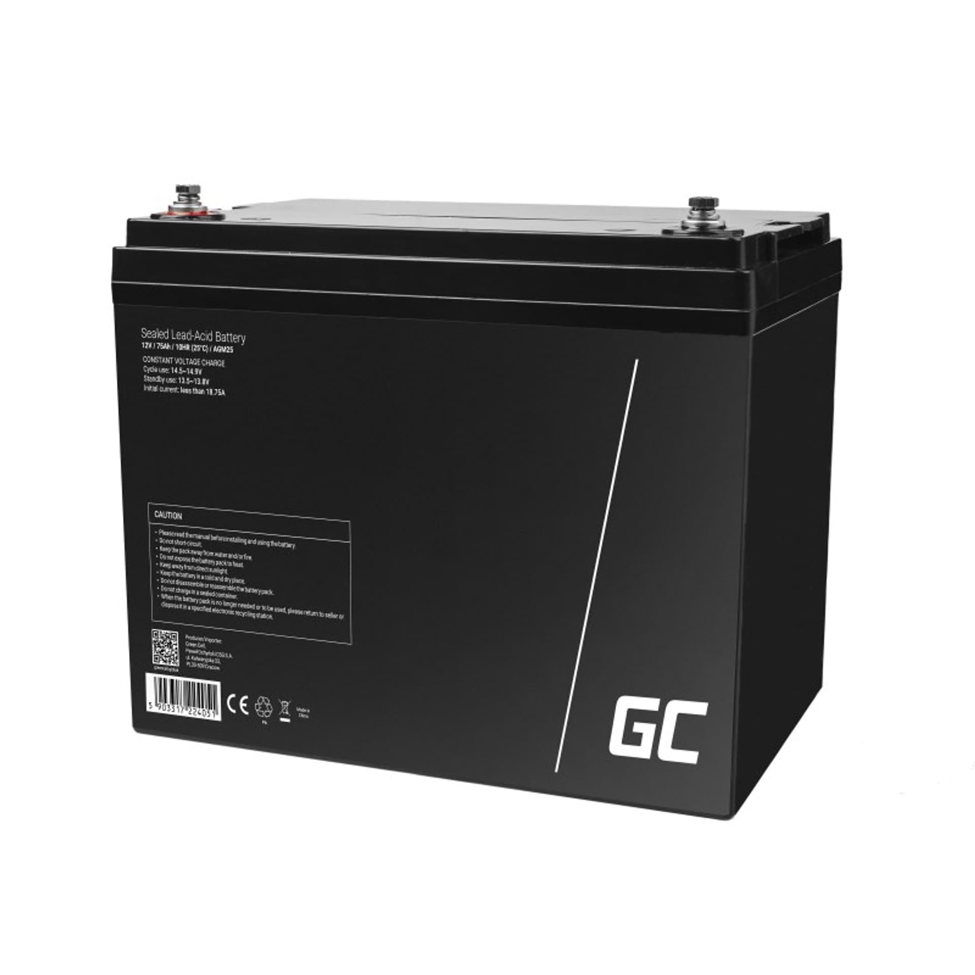 

GREEN CELL AKUMULATOR ŻELOWY AGM25 12V 75AH